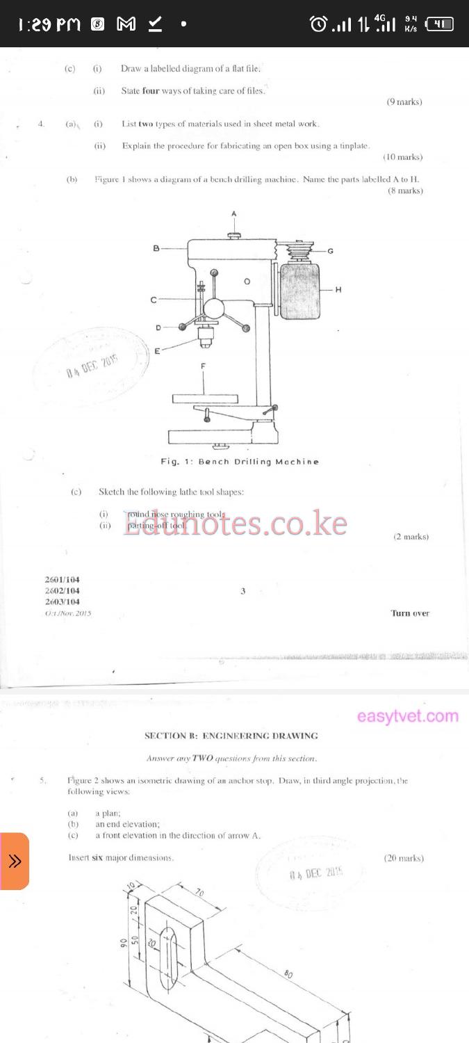 Engineering Drawing, Materials, Processes and Workshop Technology (2015) — page 4 of 7