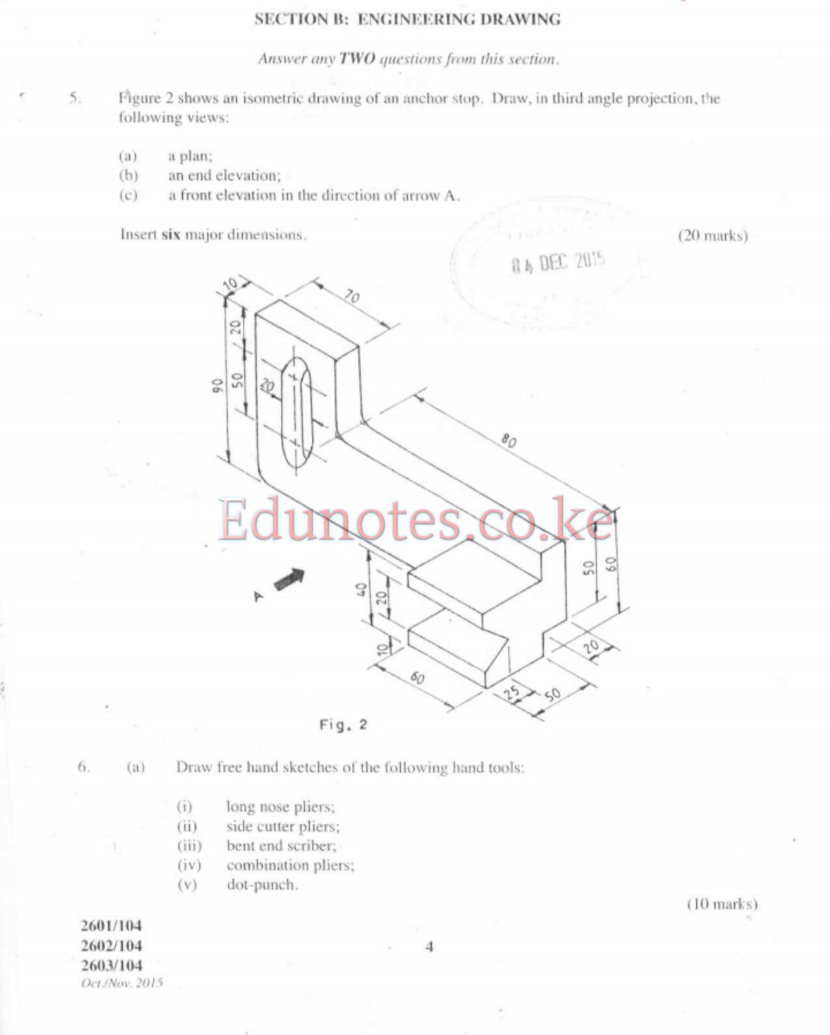 Engineering Drawing, Materials, Processes and Workshop Technology (2015) — page 5 of 7