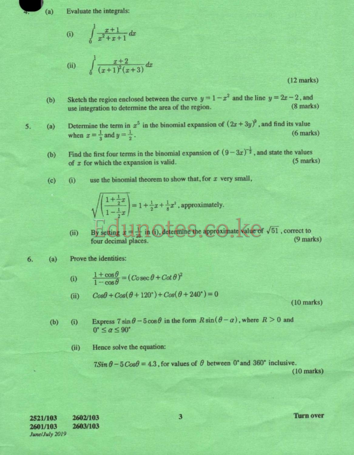 Engineering Mathematics 1 (2019) — page 3 of 4