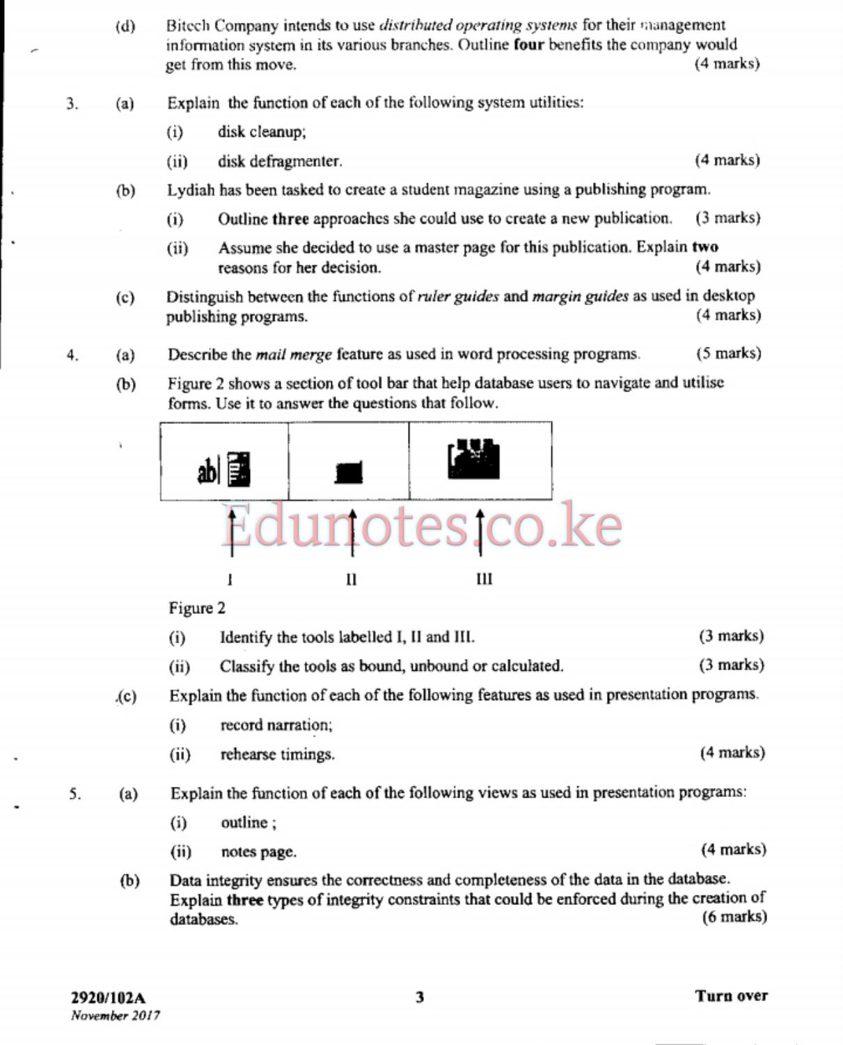 Computer Applications I Theory (2017) — page 3 of 5
