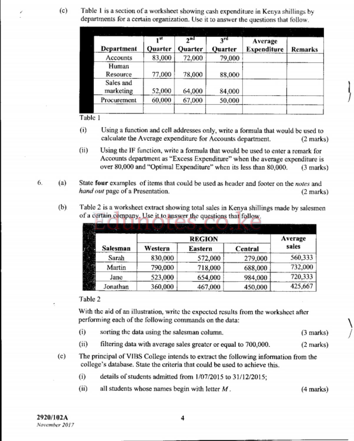 Computer Applications I Theory (2017) — page 4 of 5