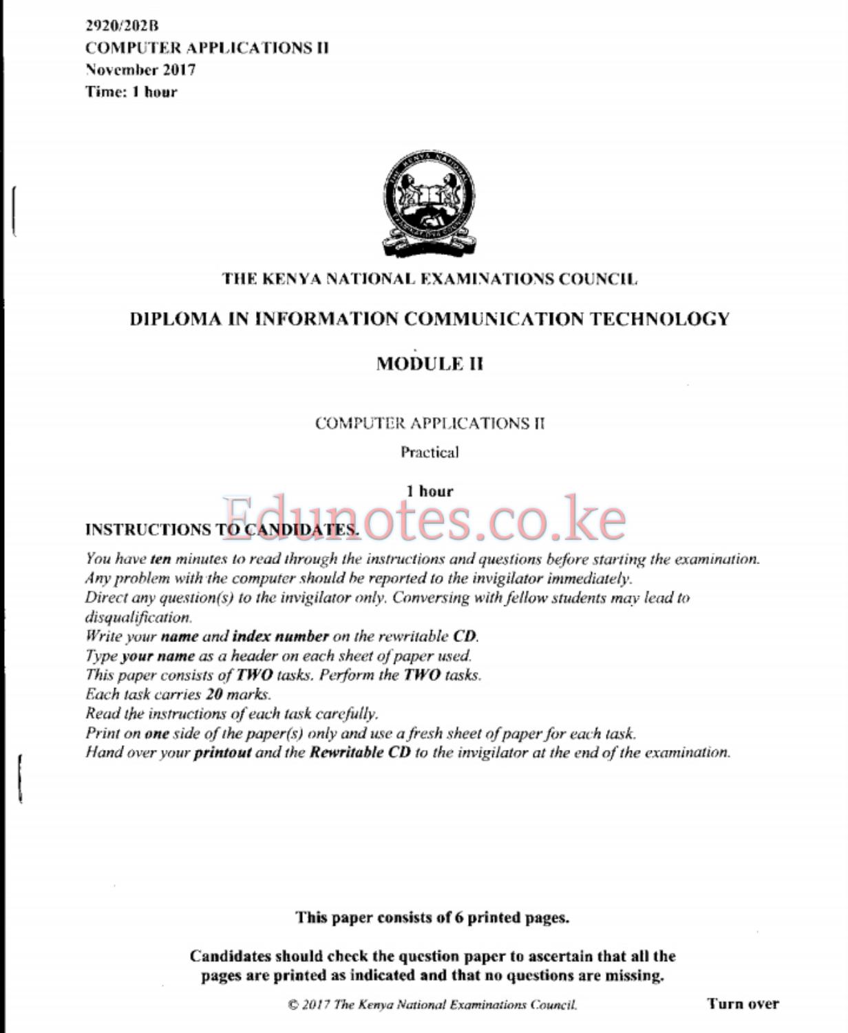 Computer Applications 1t (2017) — page 1 of 6