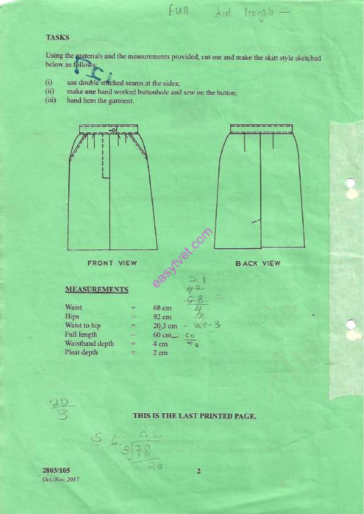 Dipl.oma in Fashion Design and Clothing Tec Hnology (2017) — page 2 of 2
