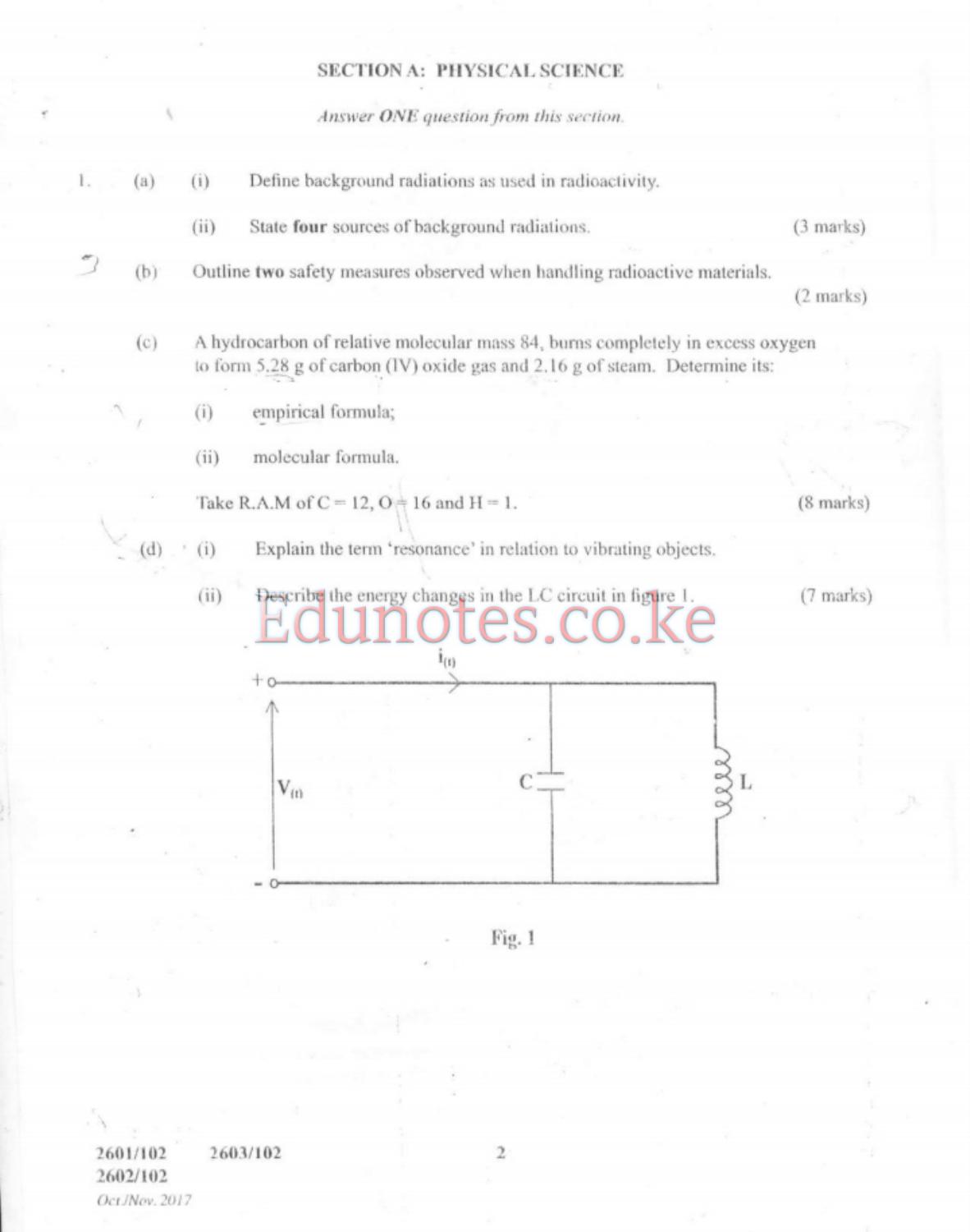 Physical Science, Mechanical Science and Electrical (2017) — page 2 of 8