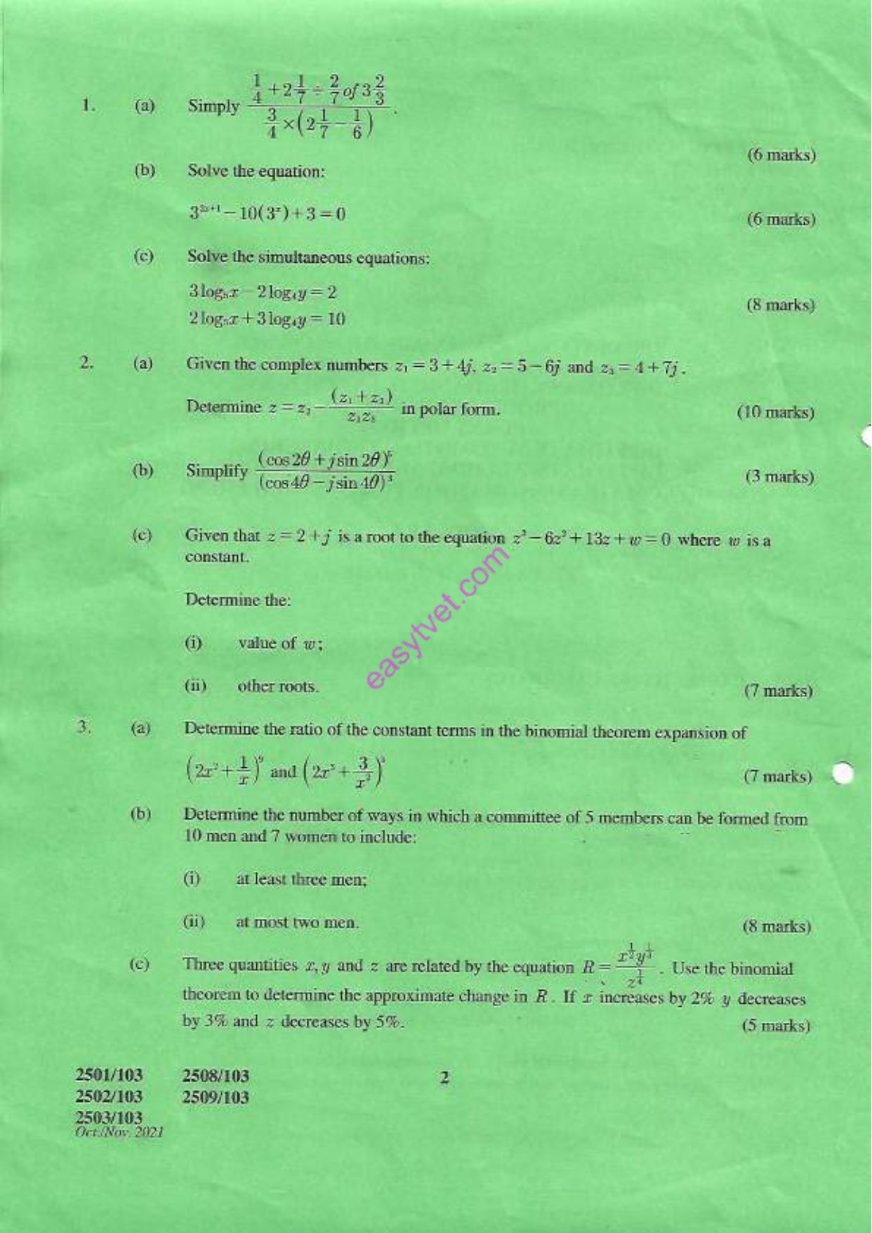 Diploma in Construction Plant Engineering (2021) — page 2 of 4