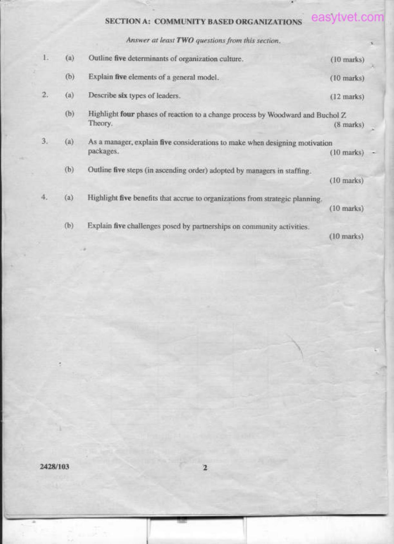 Difloma in Social Work and Community Development (2012) — page 2 of 3