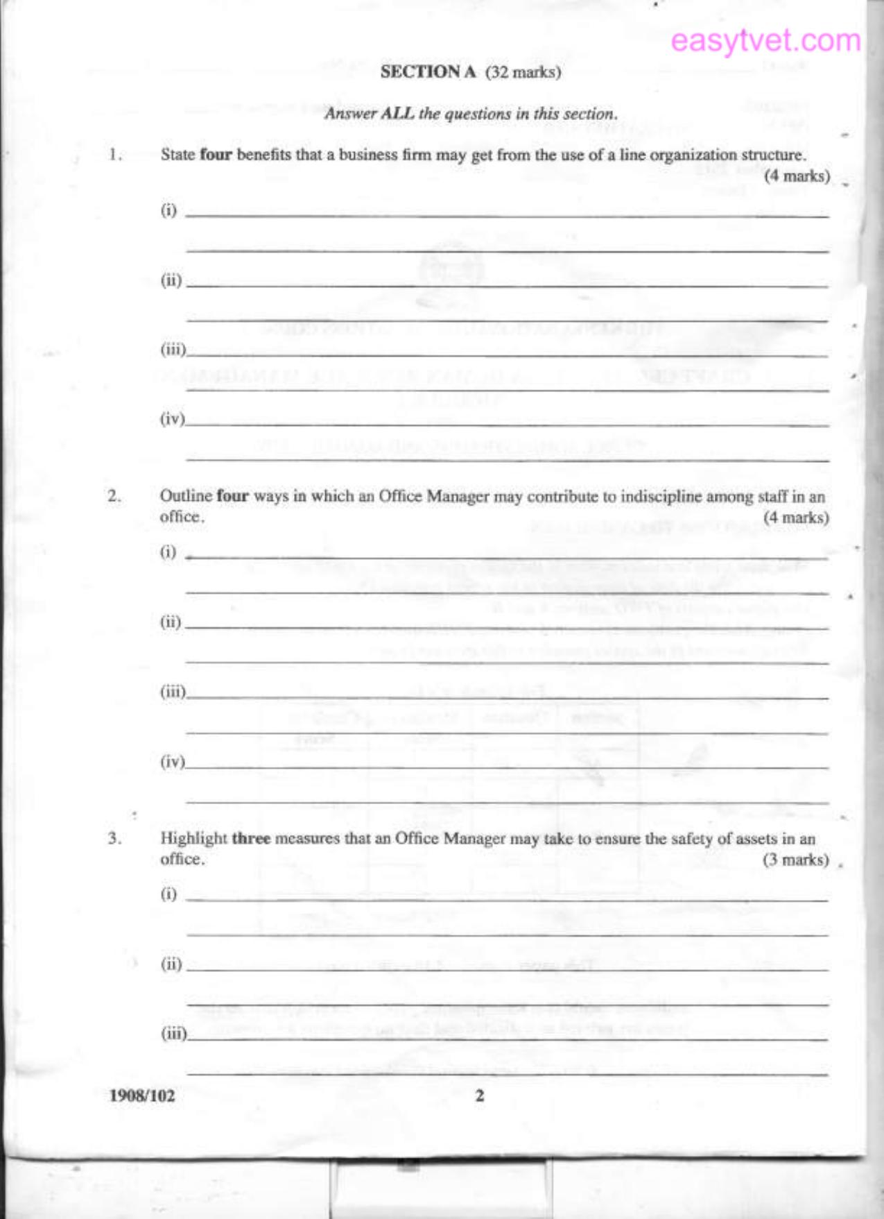 Office Administration and Management (2012) — page 2 of 5