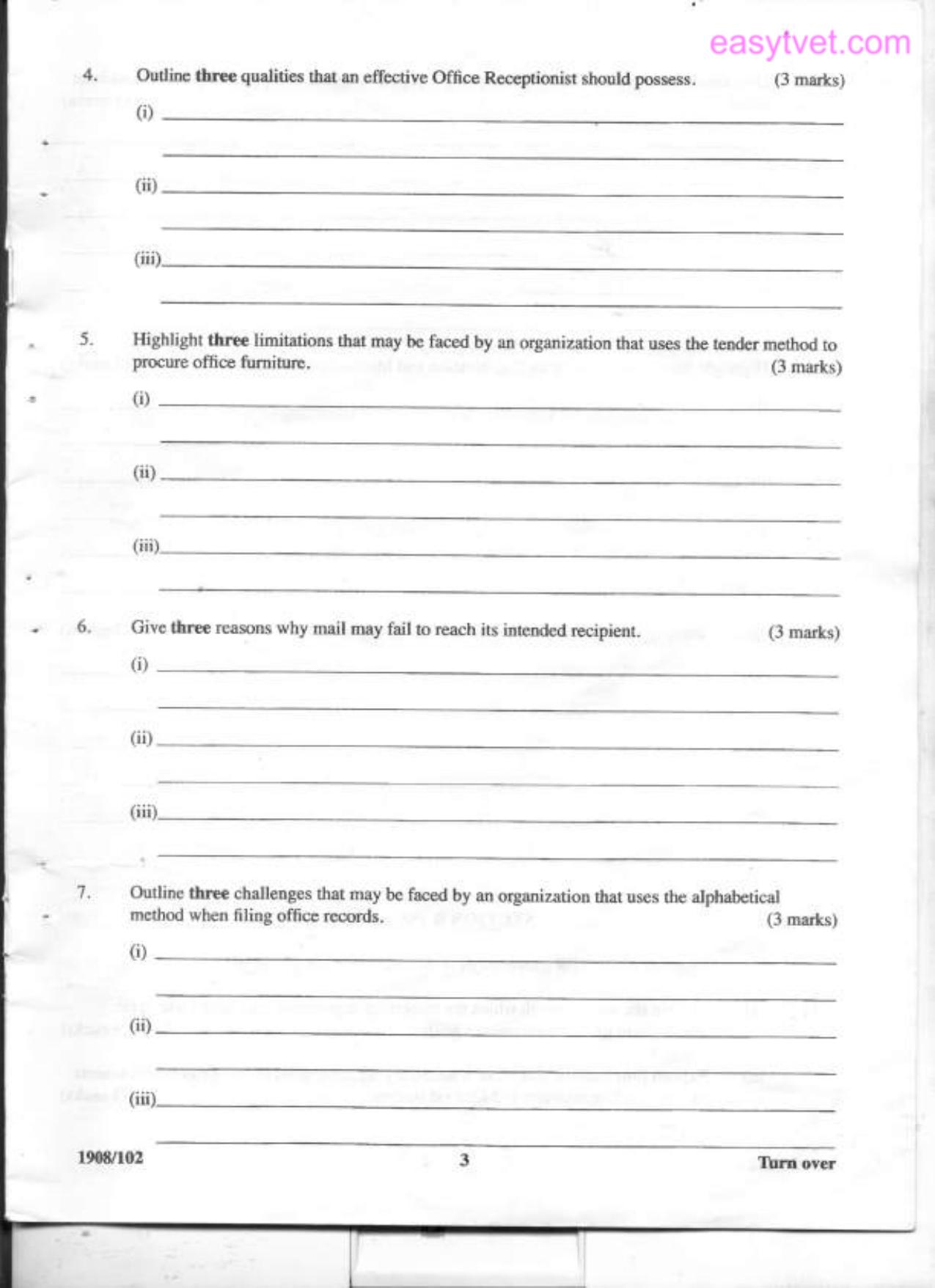 Office Administration and Management (2012) — page 3 of 5