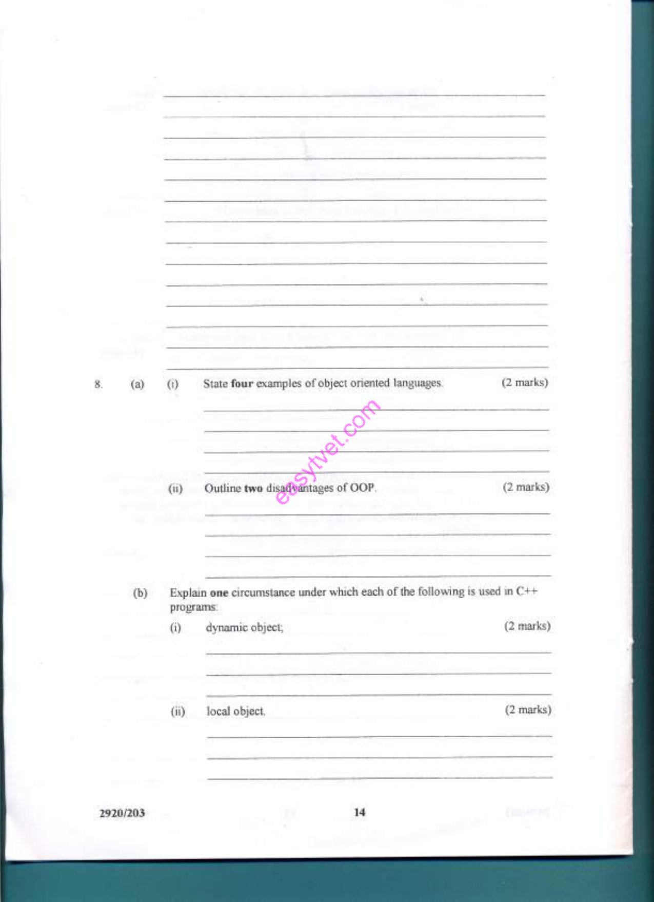 Object Oriented Programming (2012) — page 14 of 15