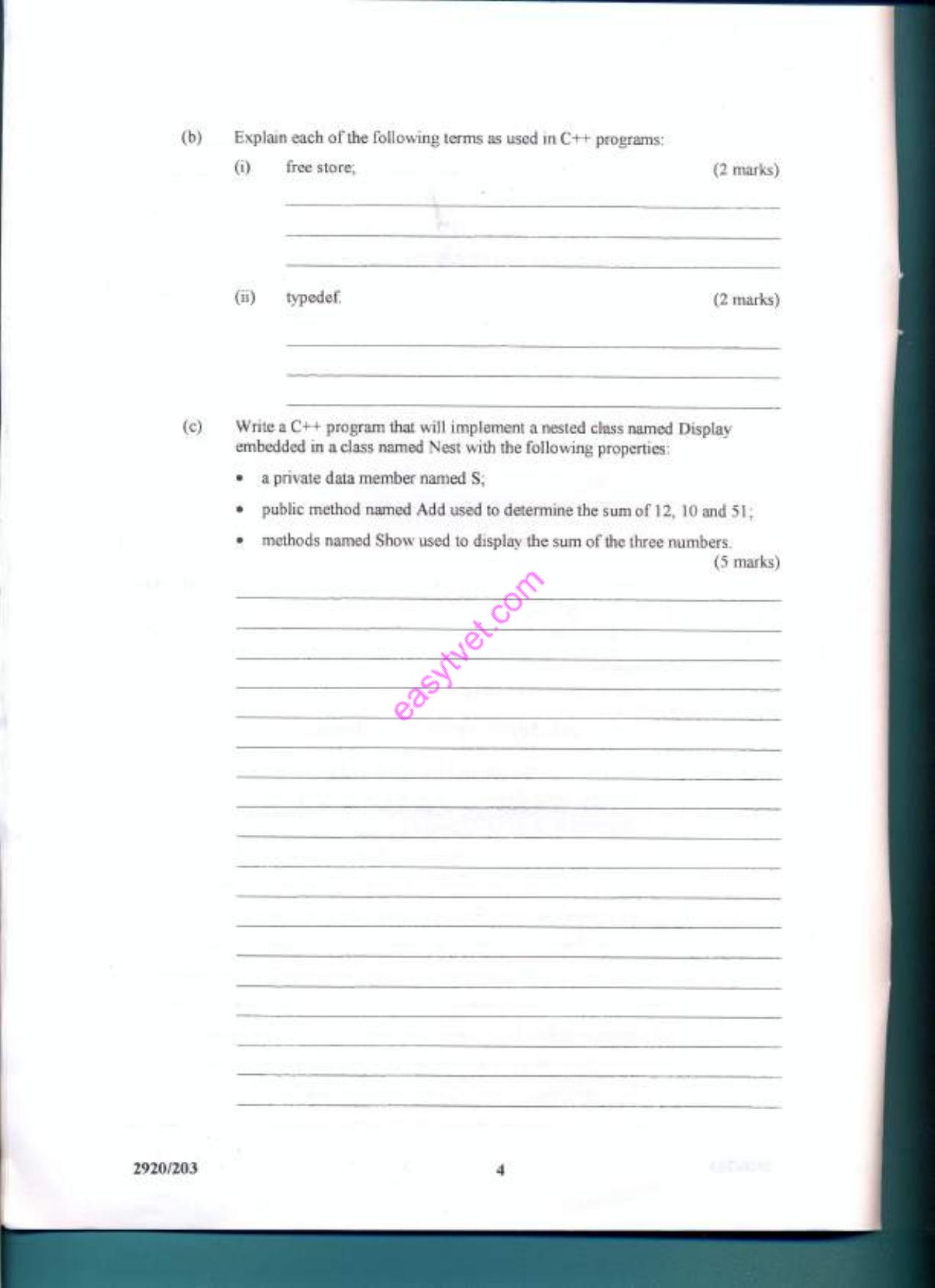 Object Oriented Programming (2012) — page 4 of 15