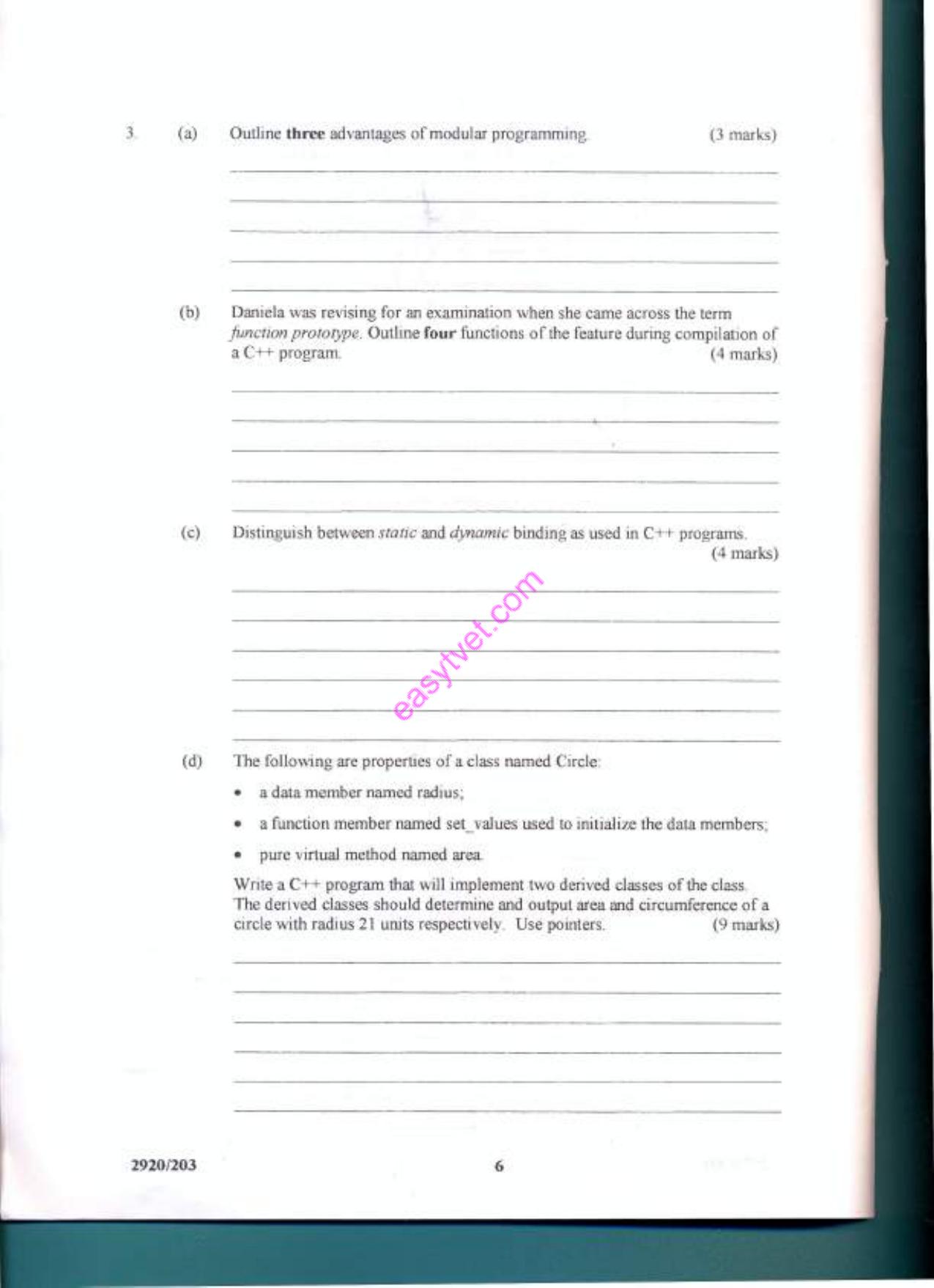 Object Oriented Programming (2012) — page 6 of 15