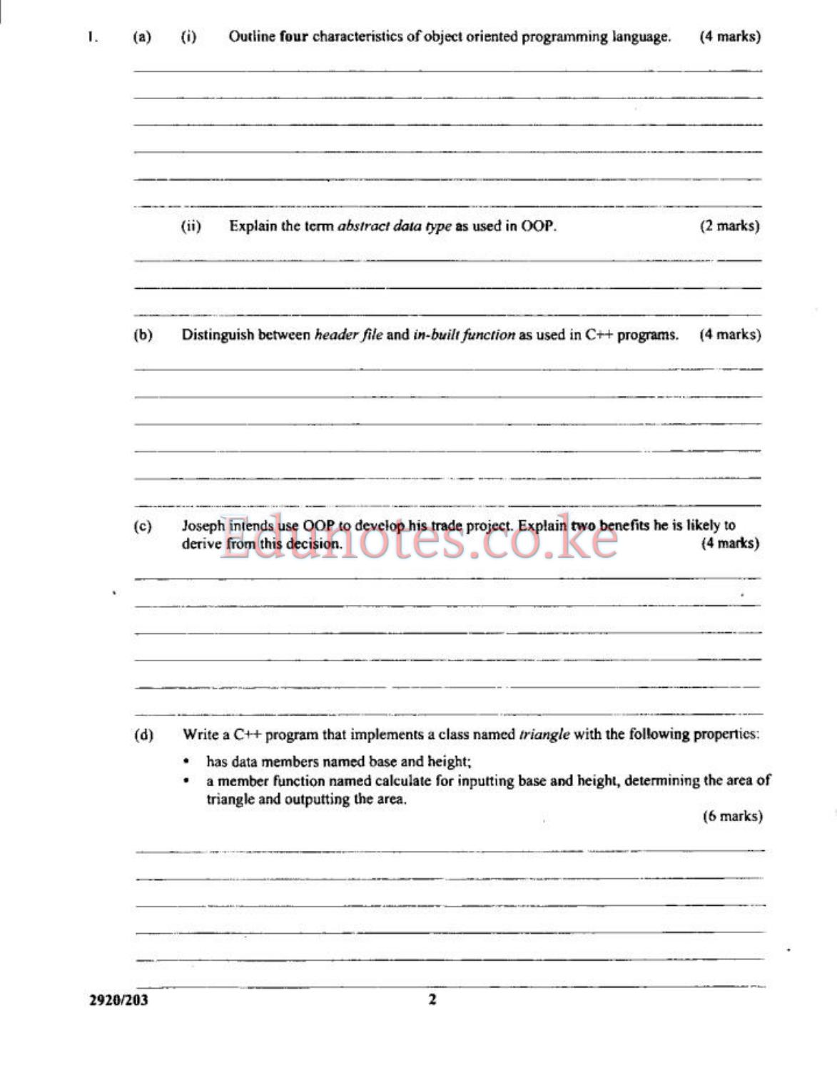 OOP (November 2014) — page 1 of 13