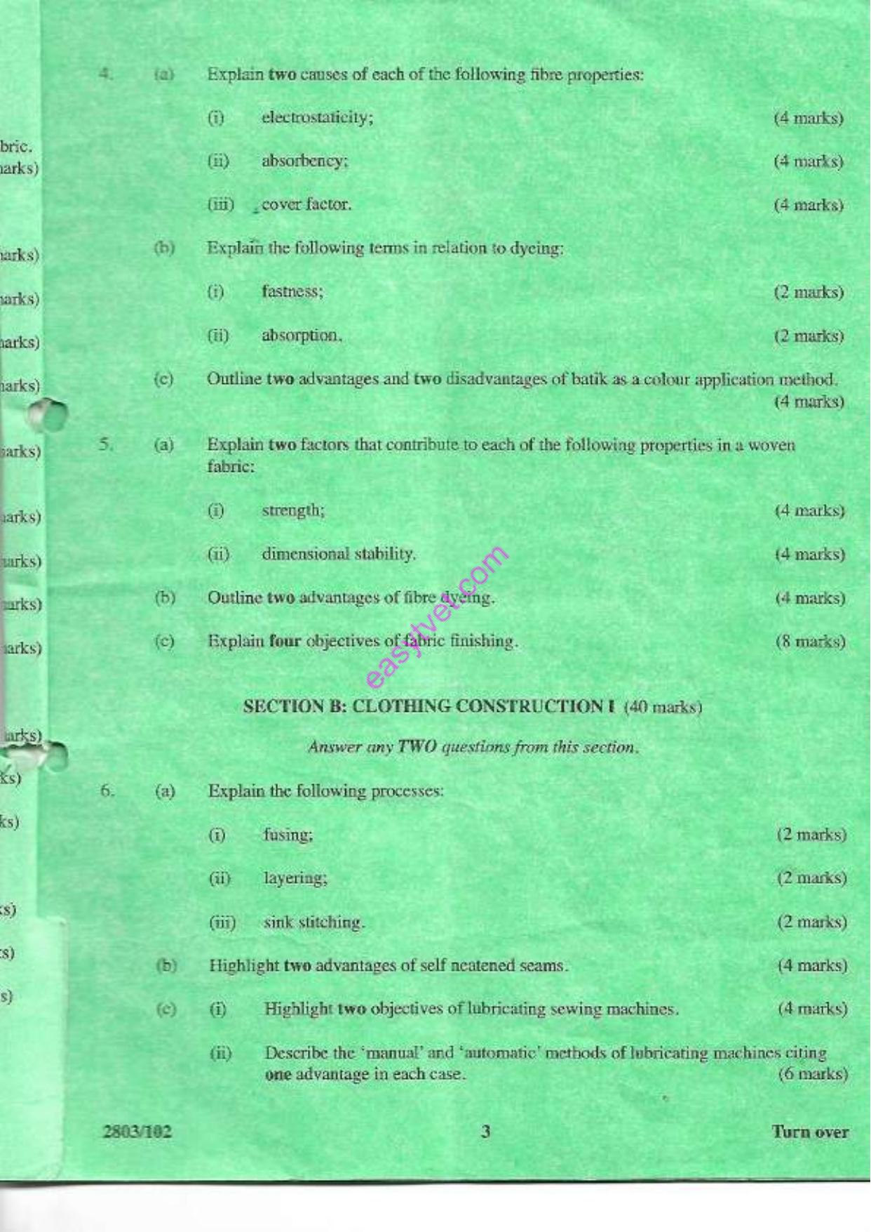 Textile Science 1 and Clothing Construction Theory — page 3 of 4