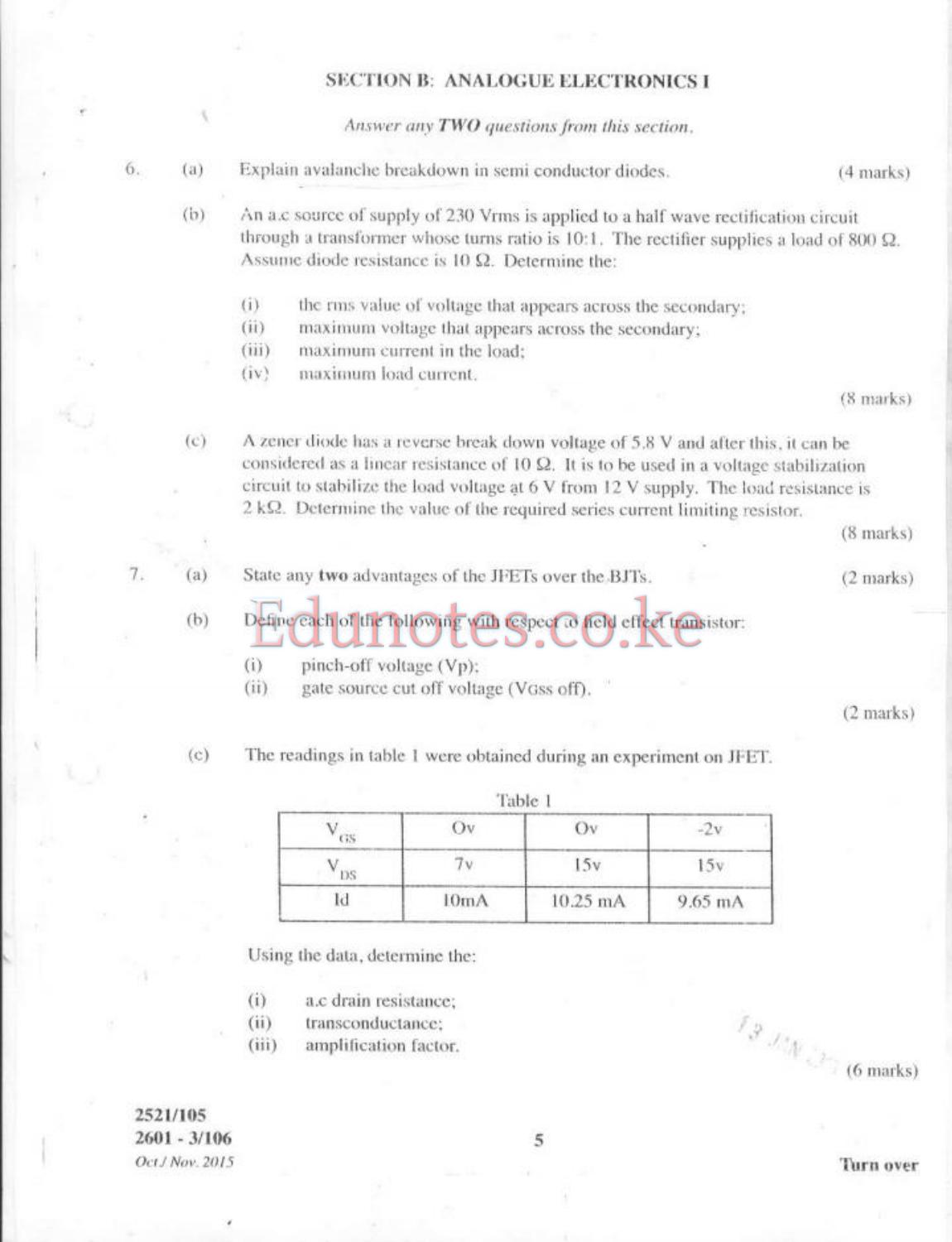 Electrical Measurements and Analogue Electronics (2015) — page 5 of 7