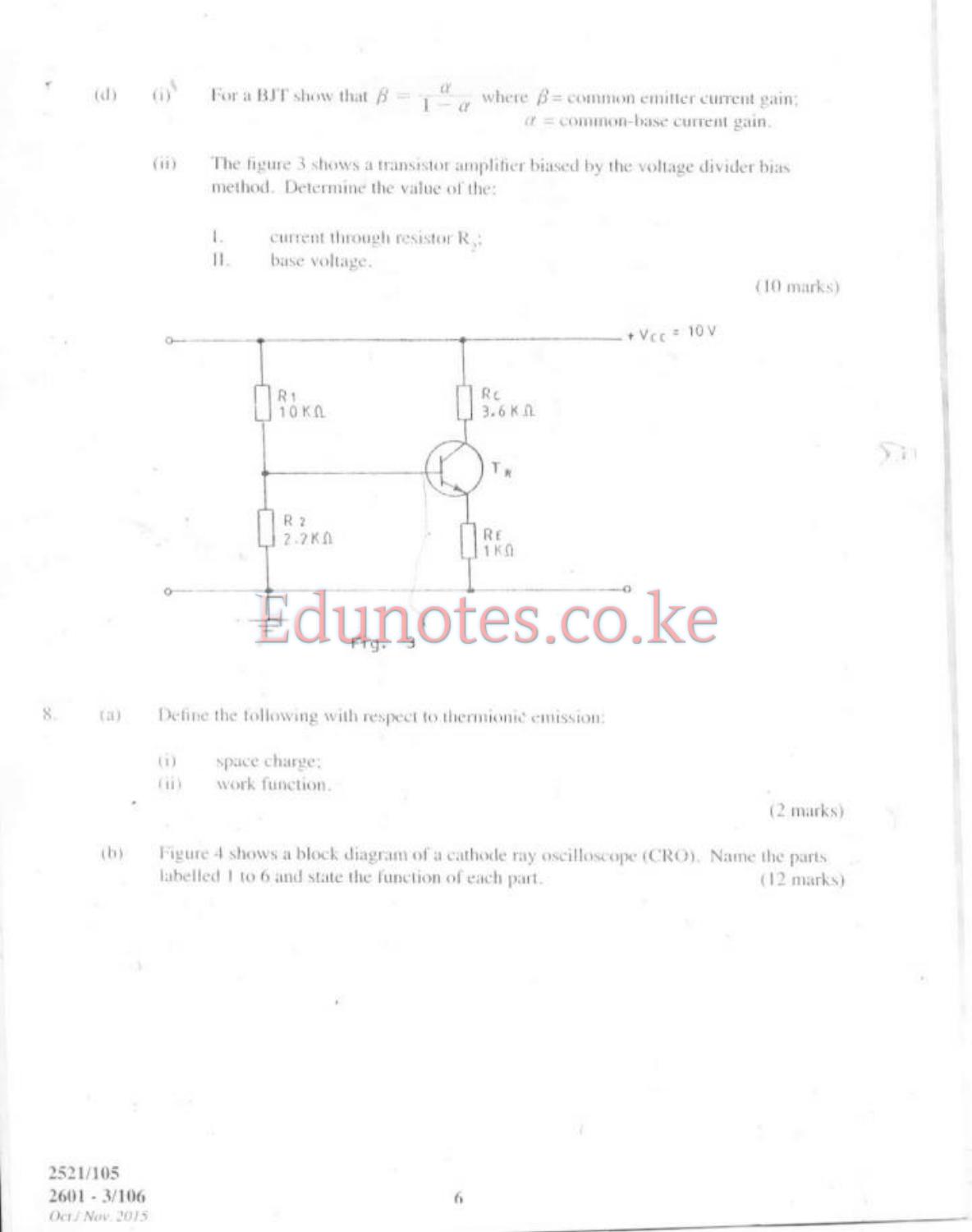 Electrical Measurements and Analogue Electronics (2015) — page 6 of 7