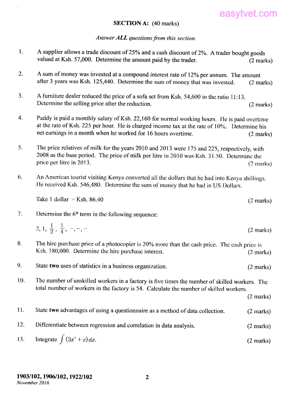 Craft Certificate in Business Management (2016) — page 2 of 4
