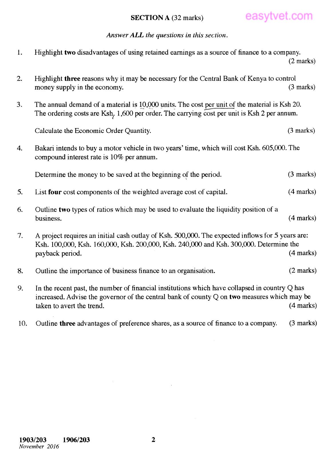 Business Finance (2016) — page 2 of 5