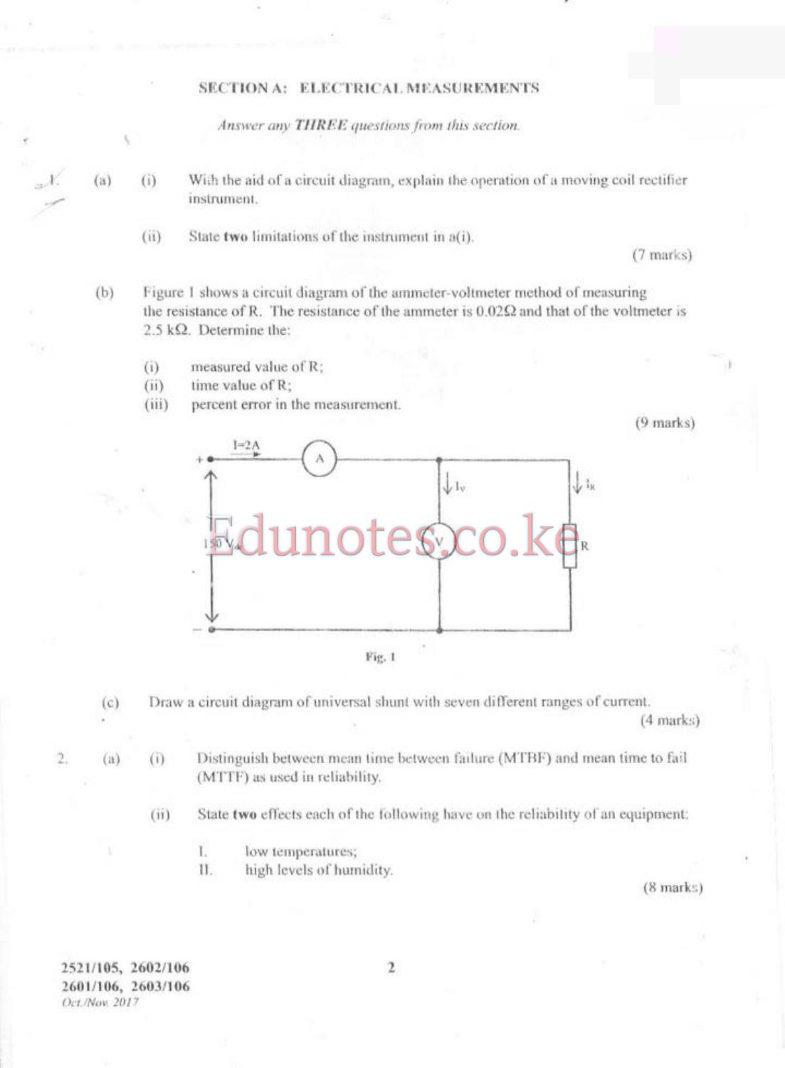 Electrical Measurements and Analogue Electronics 1 (2017) — page 2 of 7