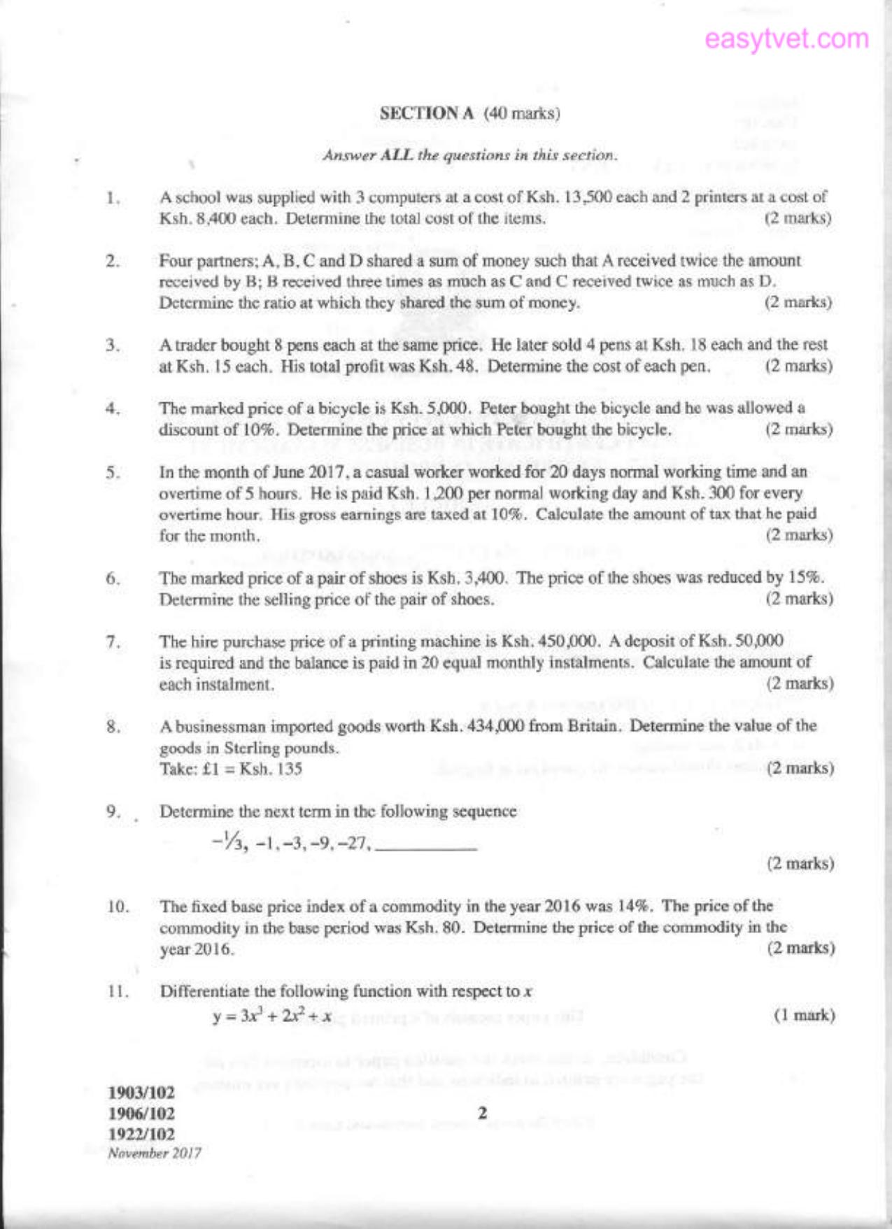Craft Certificate in Business Management (2017) — page 2 of 4