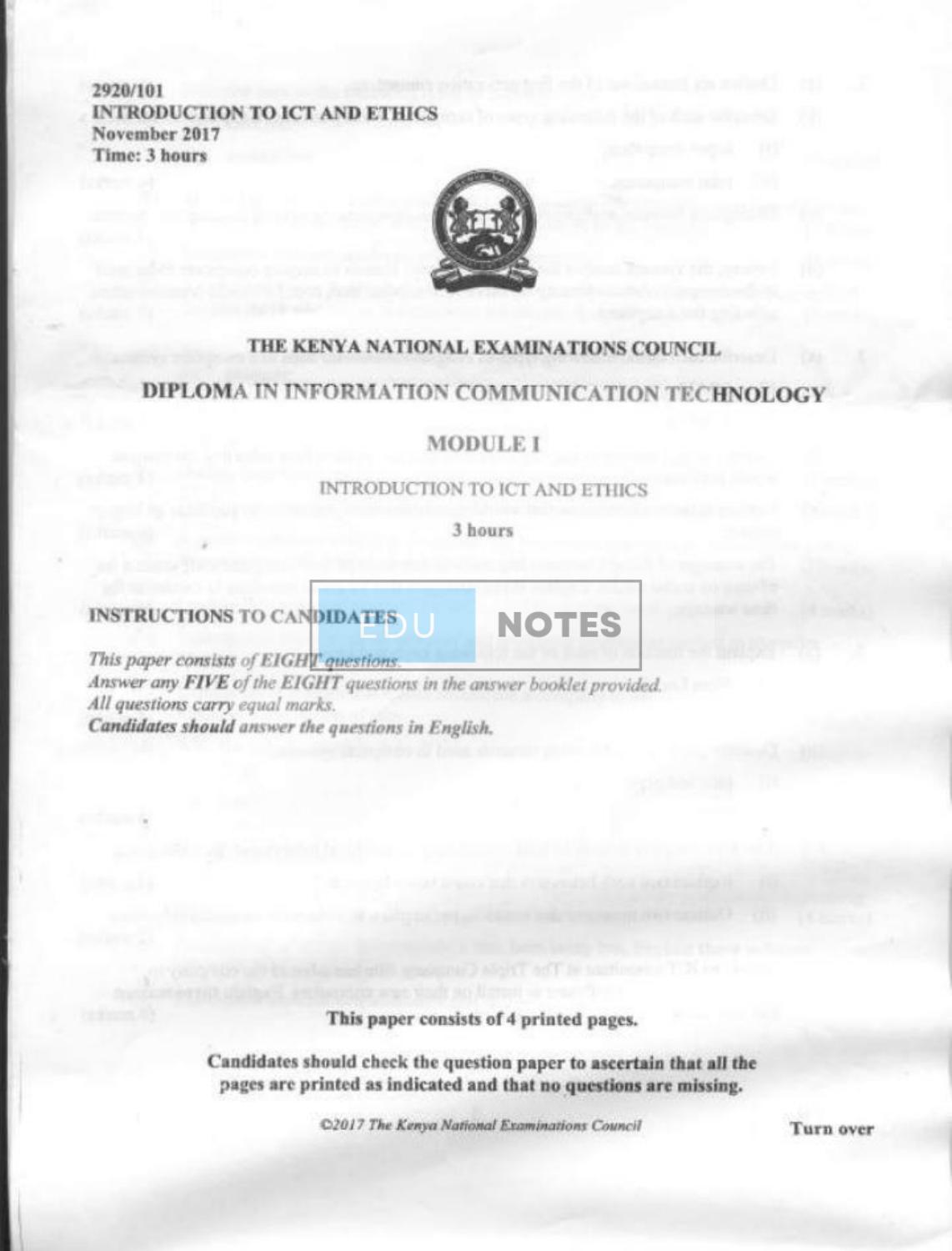 Introduction to Ict and Ethics (2017) — page 1 of 4