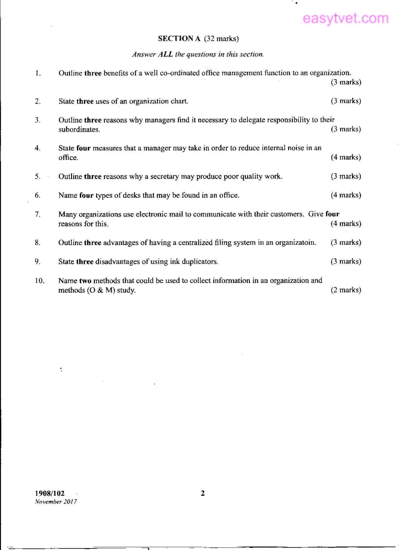 Office Administration and Management (2017) — page 2 of 3