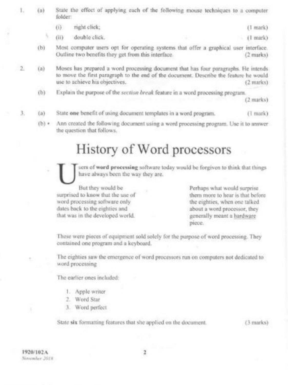 Computer Applications 1 (theory (2012) — page 2 of 3