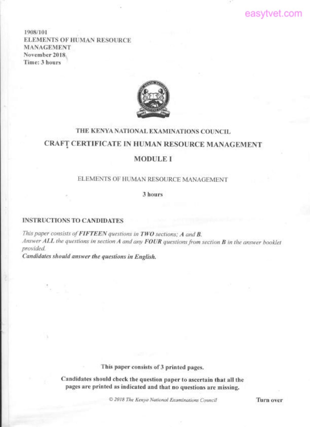 Elements of Human Resource Management (2018) — page 1 of 3