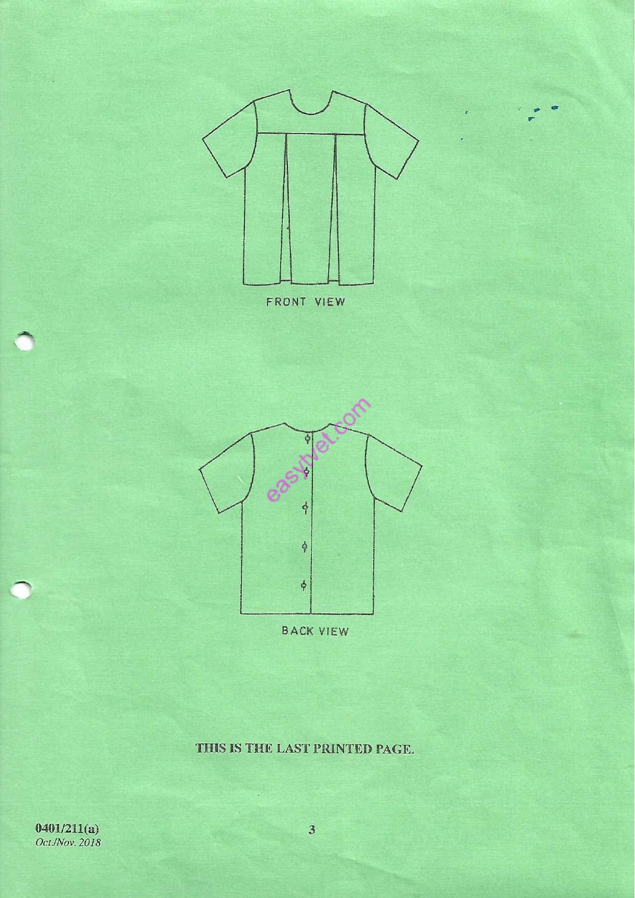 Pattern Drafting Practical (2018) — page 3 of 3