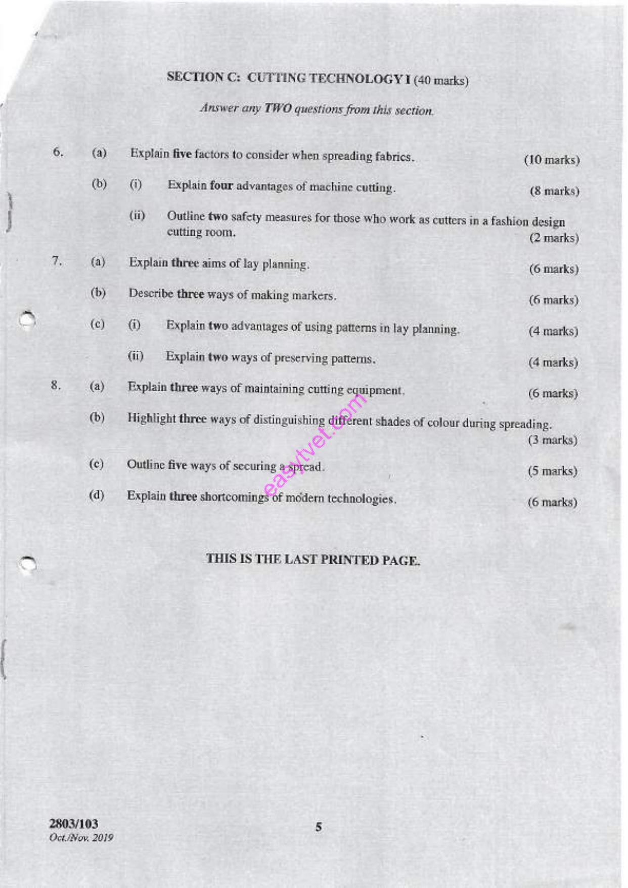 Art, Fashion Design and Sketching F and Cutting Technoldgy 1 (2019) — page 5 of 5