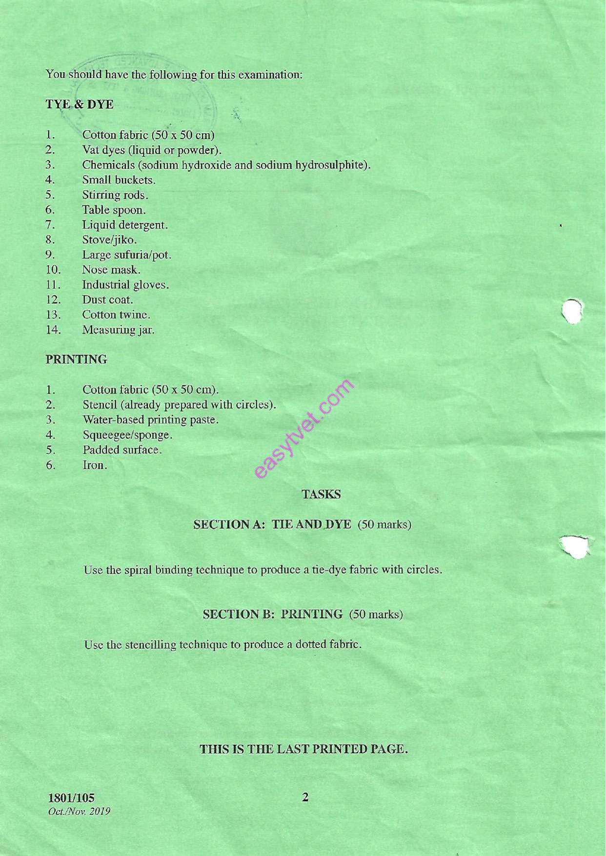 Fabric Colouration Practical (2019) — page 2 of 2