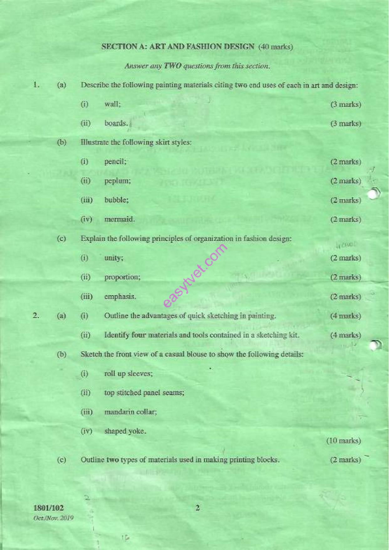 Art, Fashion Design and Sketching and Pattern Drafting (2019) — page 2 of 5