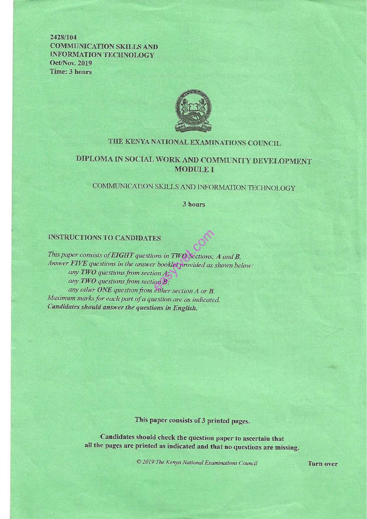 Communication Skills and Information Technology (2019) — page 1 of 3
