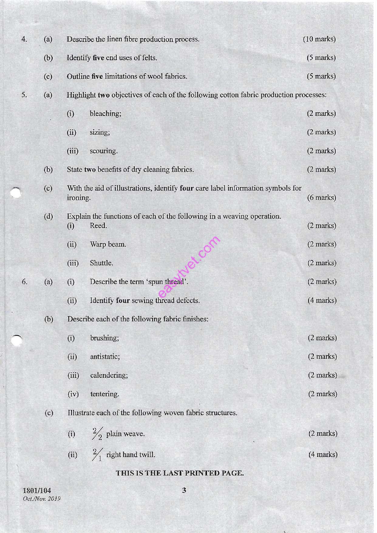 Textile Material Knowledge and Fabric Colouration Theory (2019) — page 3 of 3