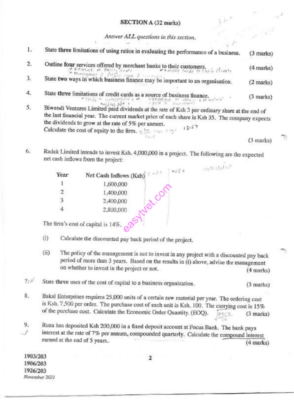 Business Finance (2021) — page 2 of 4