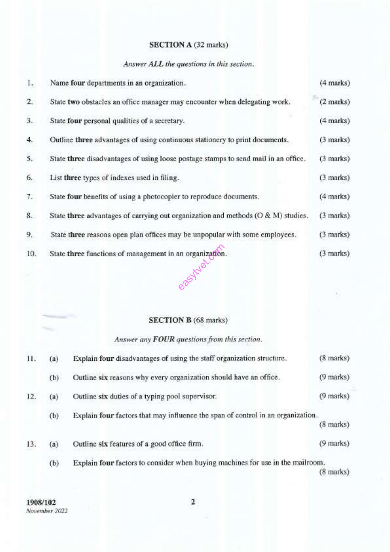 Office Administration and Management (2022) — page 2 of 3