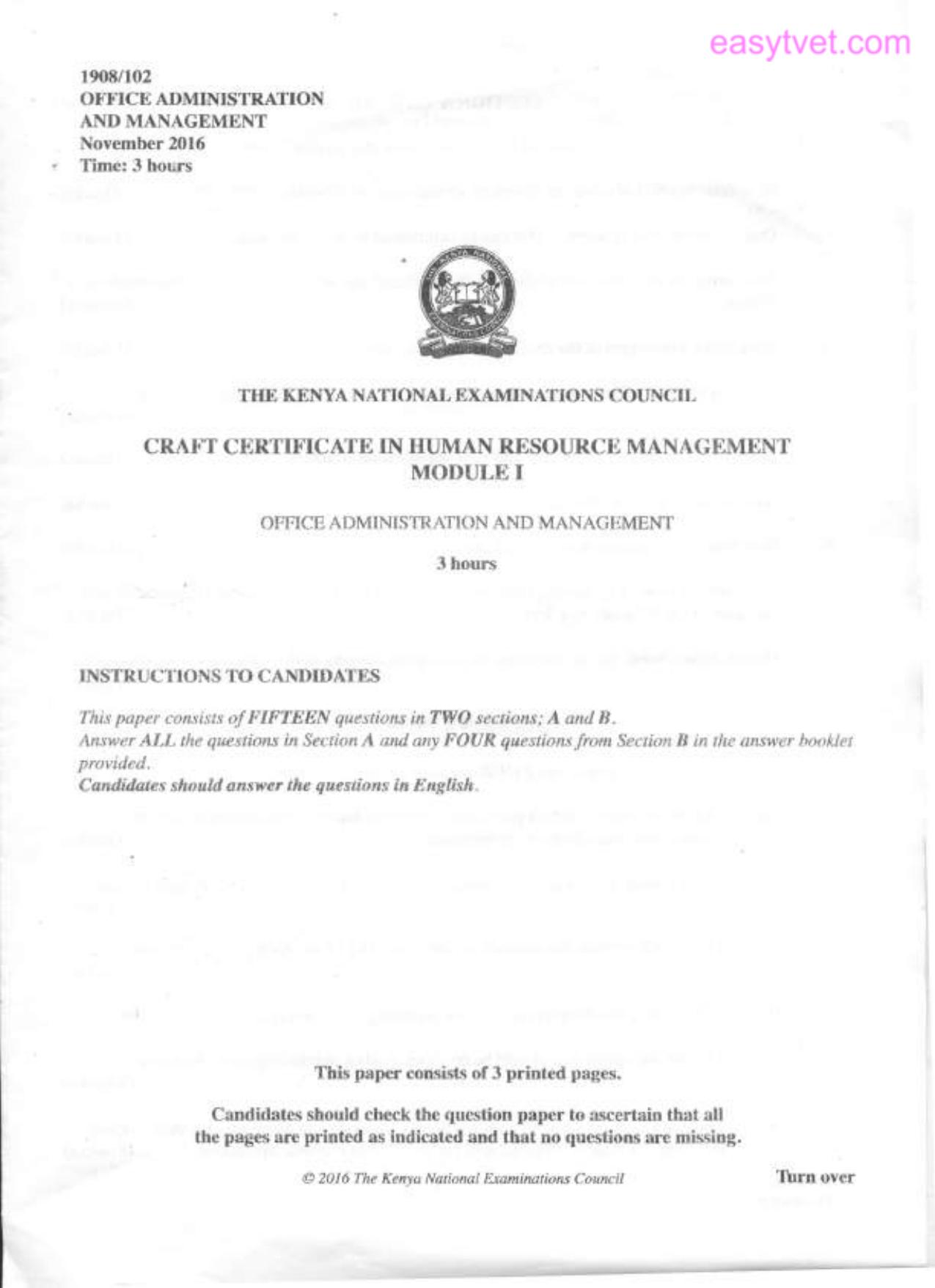 Office Administration and Management (2006) — page 1 of 3