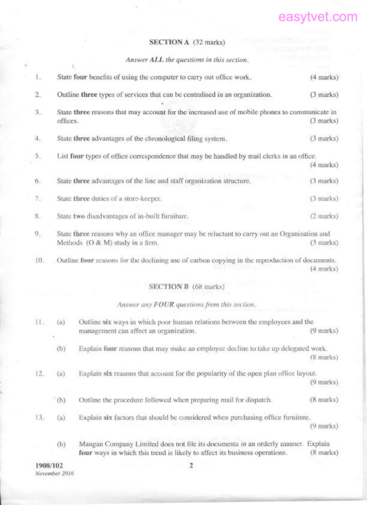 Office Administration and Management (2006) — page 2 of 3