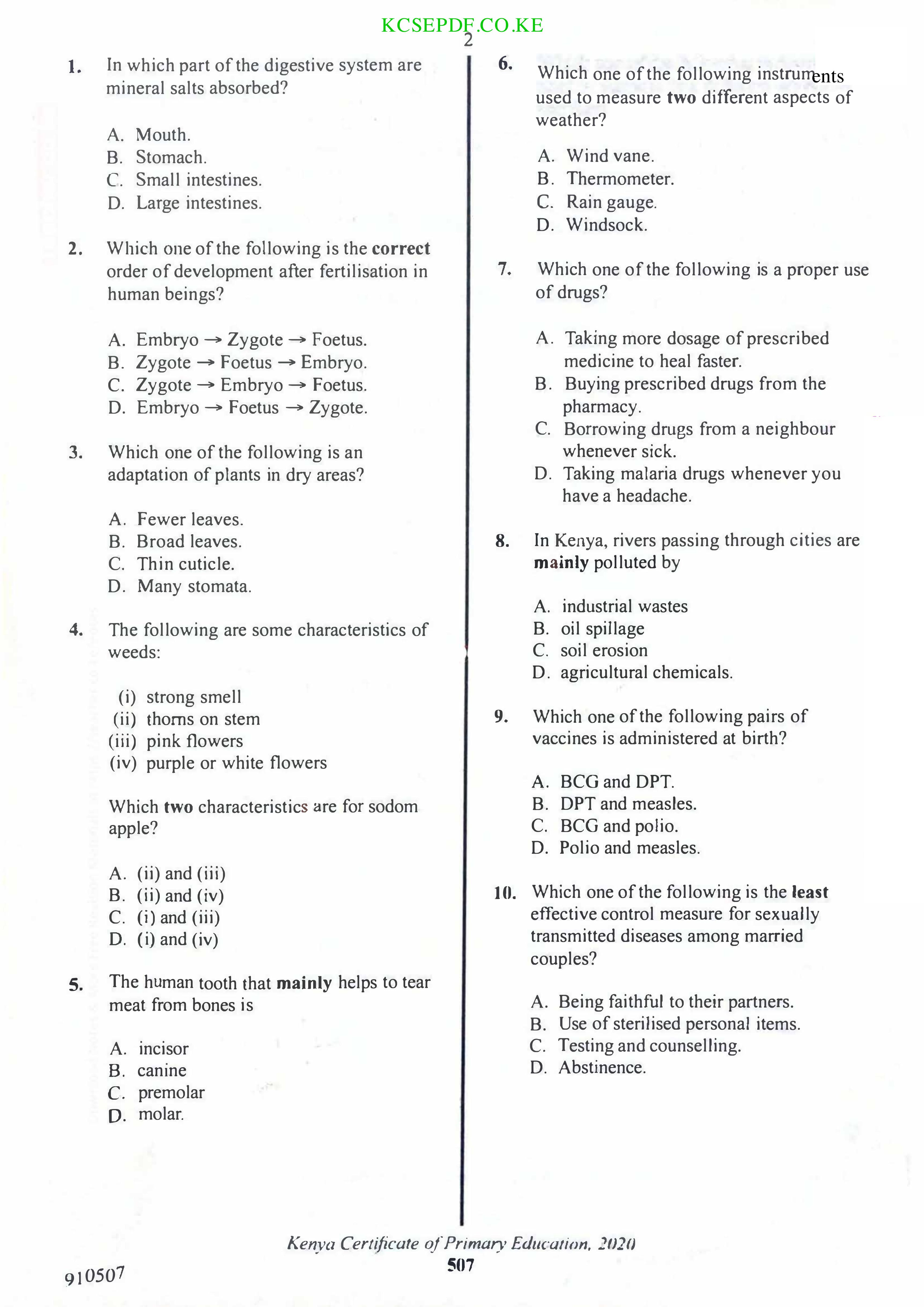 How to Use the Answer Sheet (2021) — page 2 of 7