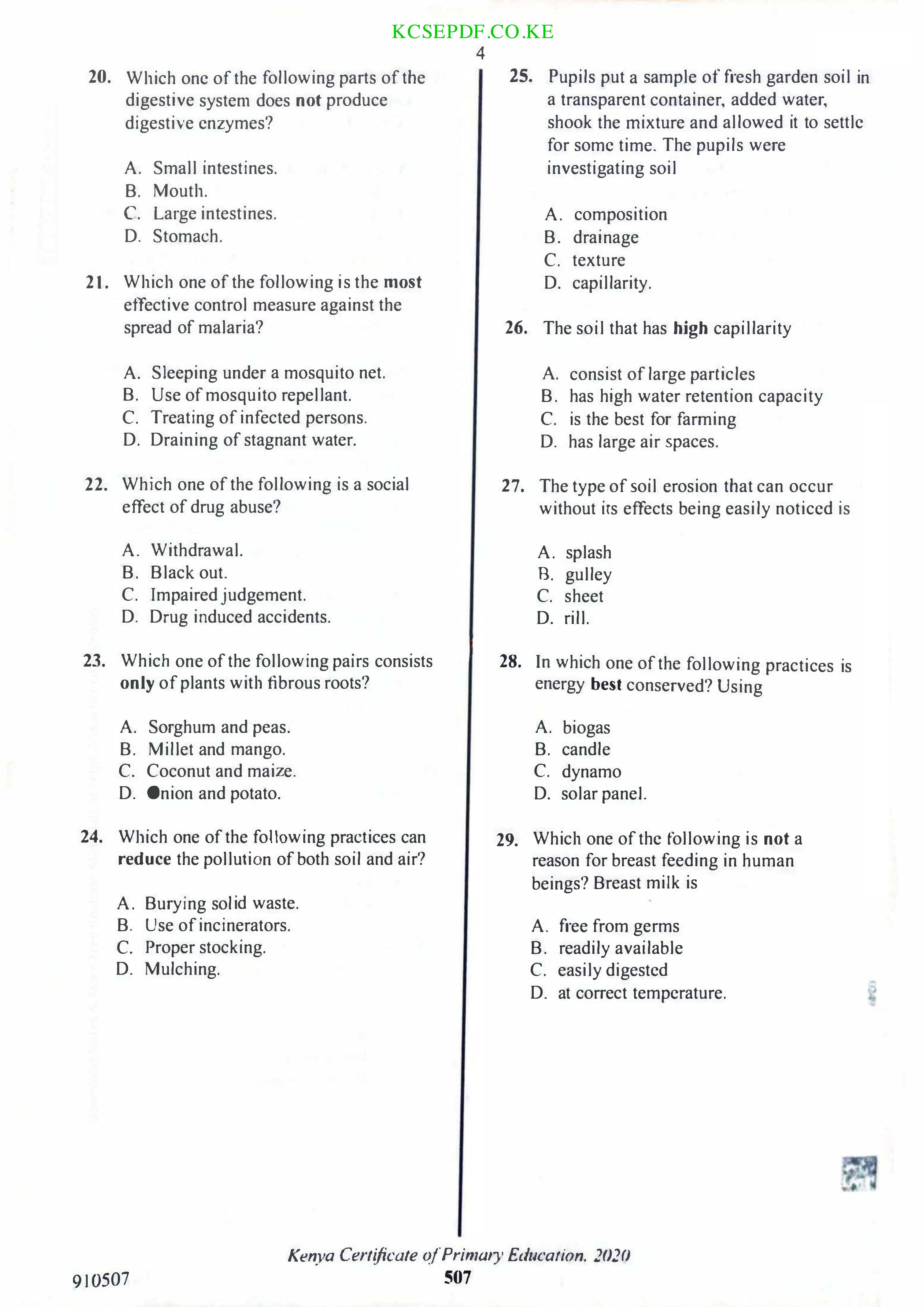 How to Use the Answer Sheet (2021) — page 4 of 7
