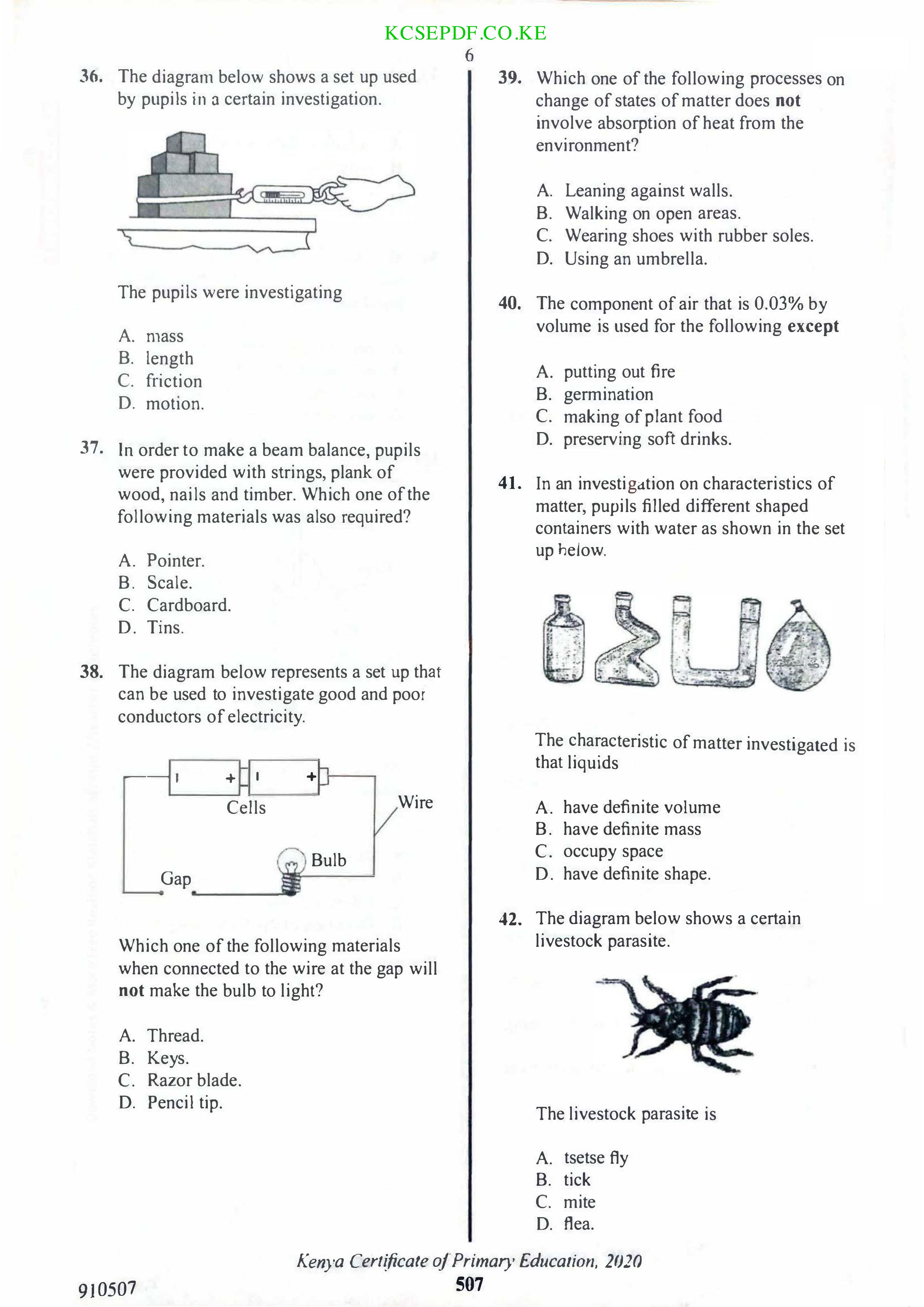 How to Use the Answer Sheet (2021) — page 6 of 7