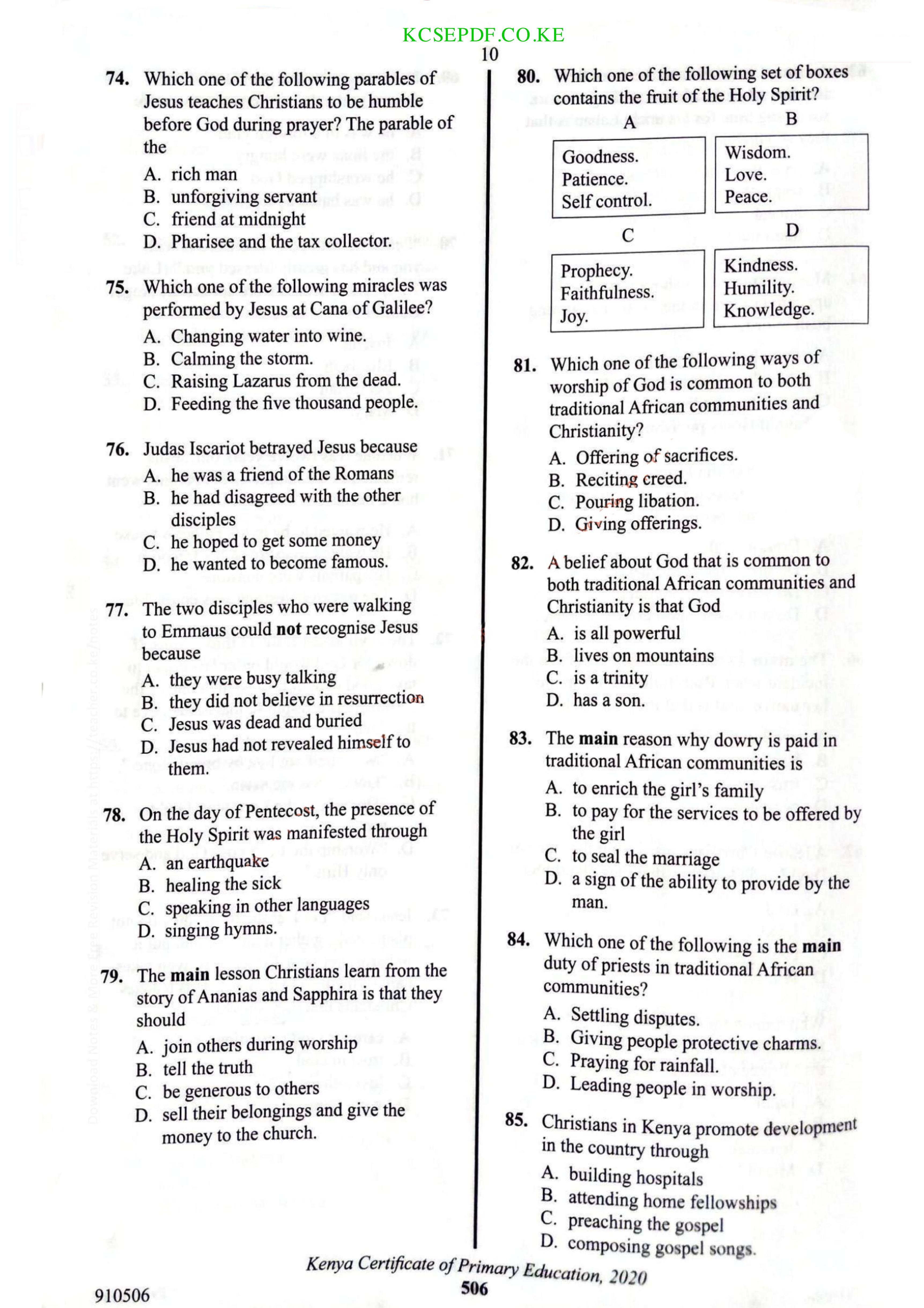 How to Use the Answer Sheet (2021) — page 10 of 11