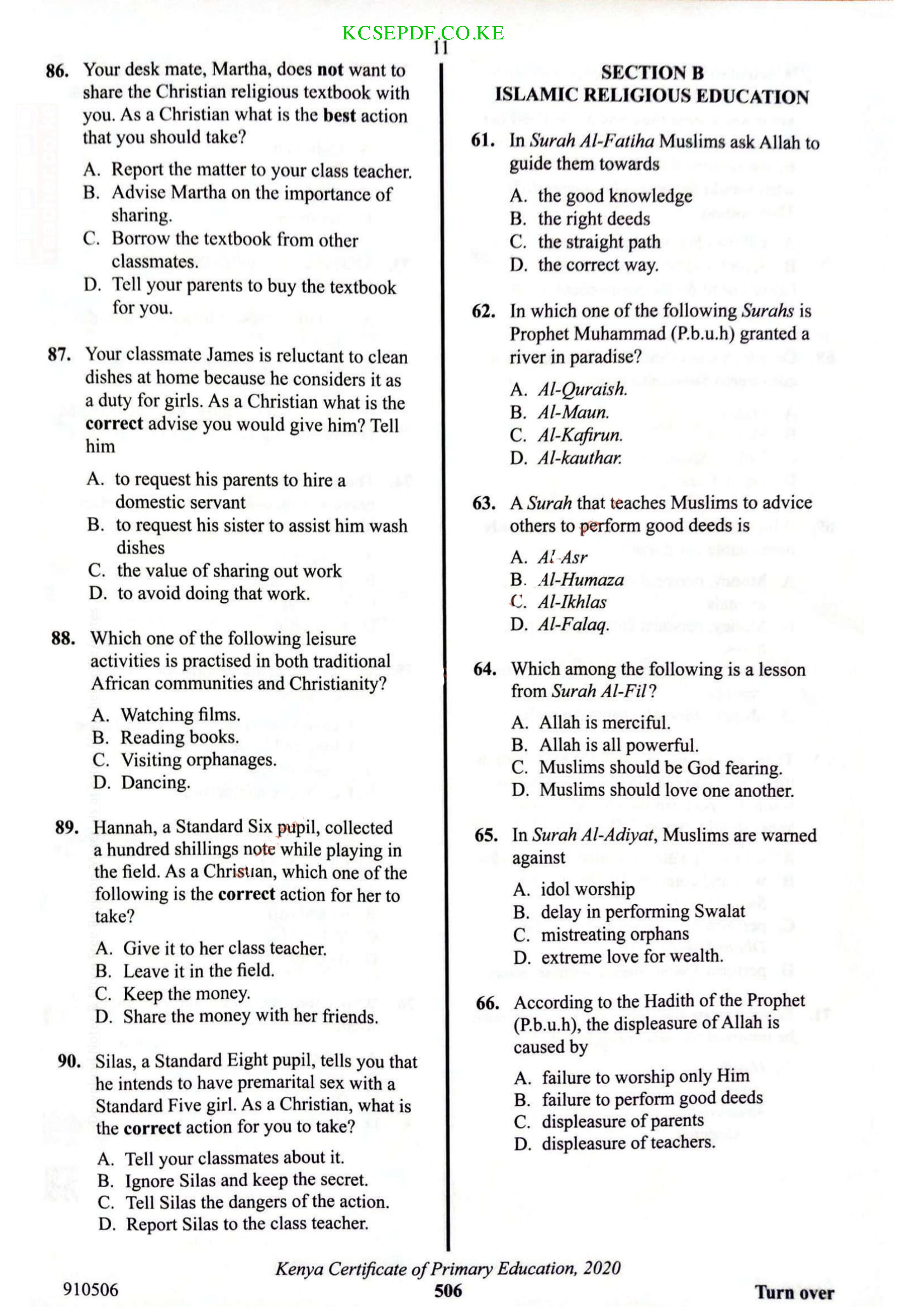 How to Use the Answer Sheet (2021) — page 11 of 11