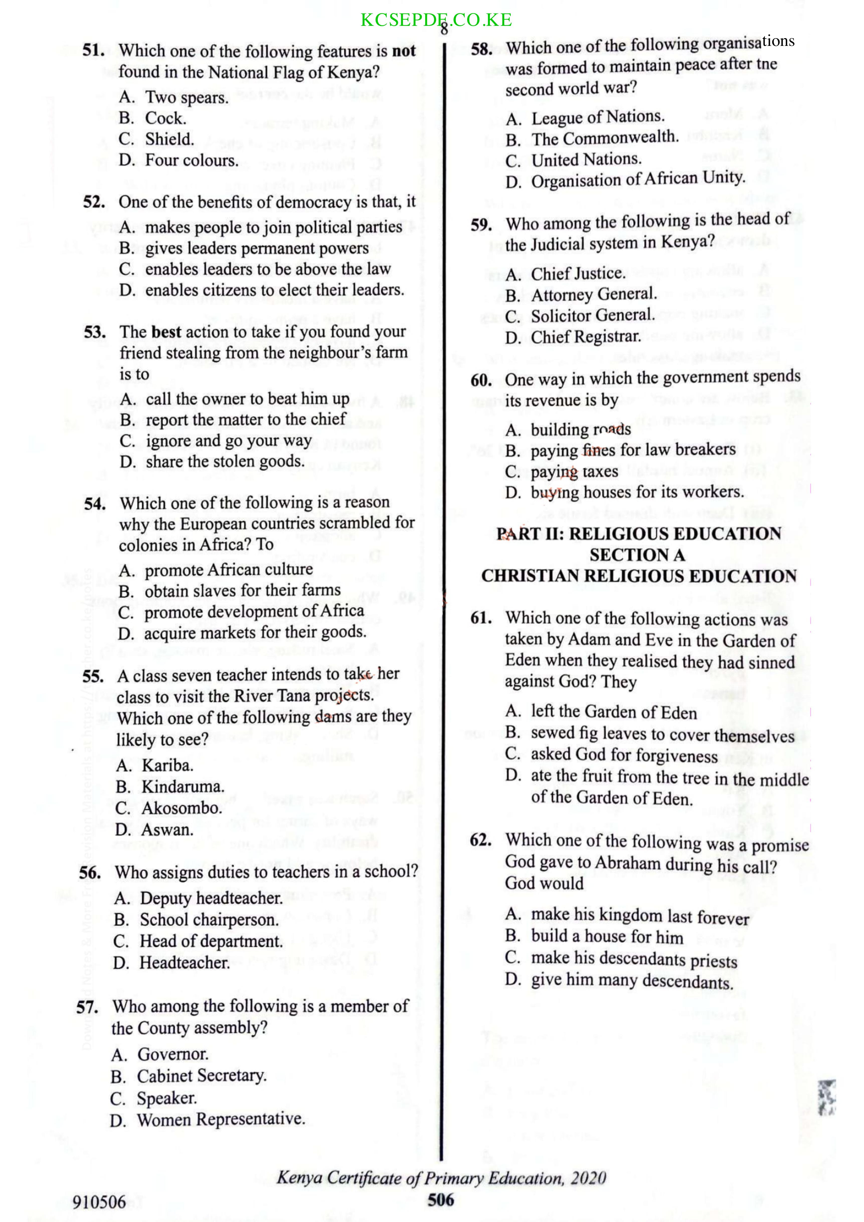 How to Use the Answer Sheet (2021) — page 8 of 11