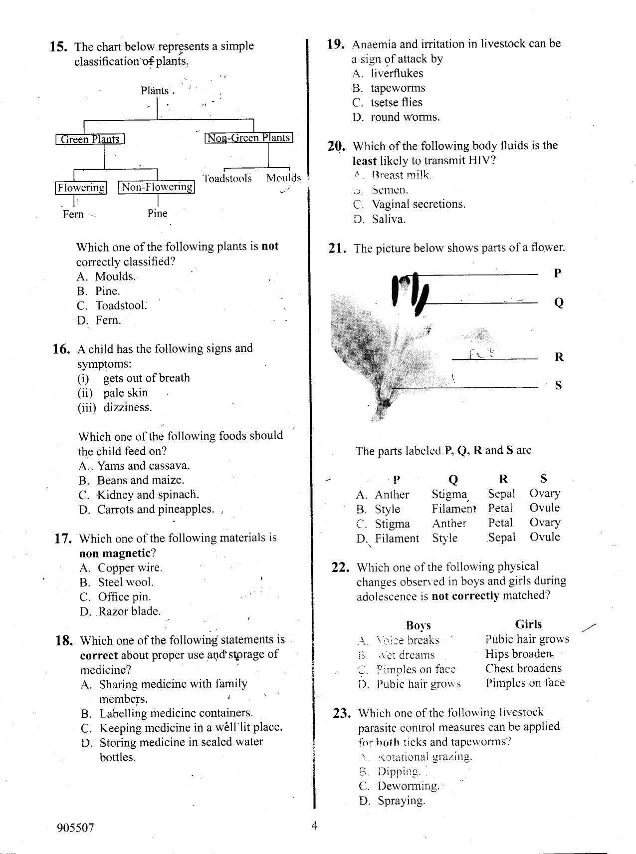 How to Use the Answer Sheet (2015) — page 4 of 7