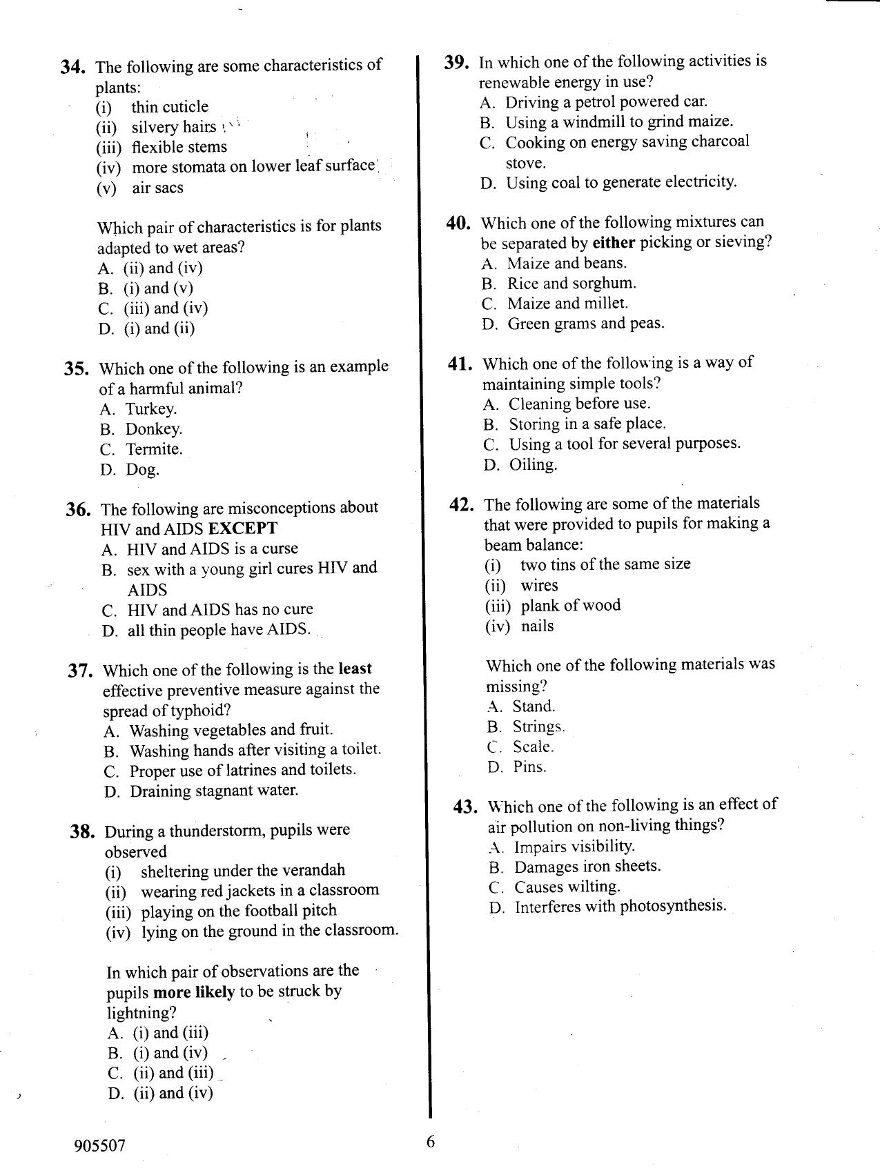 How to Use the Answer Sheet (2015) — page 6 of 7