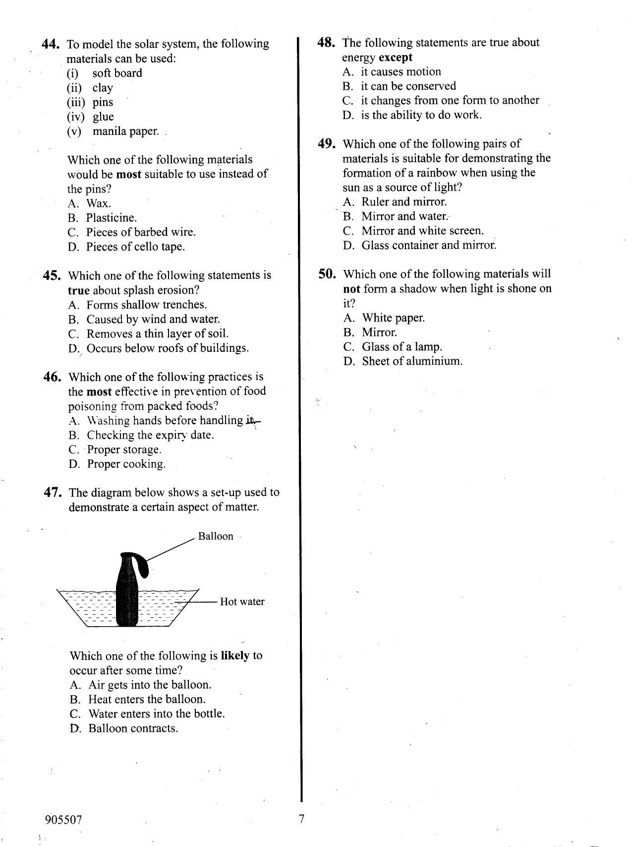 How to Use the Answer Sheet (2015) — page 7 of 7