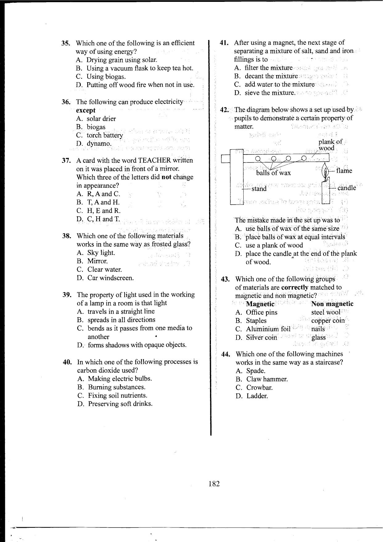 How to Use the Answer Sheet (2016) — page 6 of 7