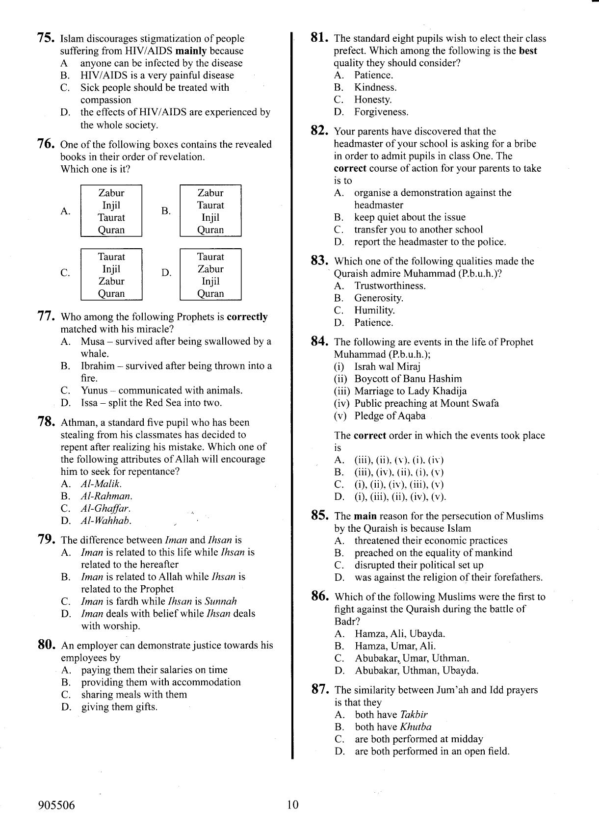 How to Use the Answer Sheet — page 10 of 12