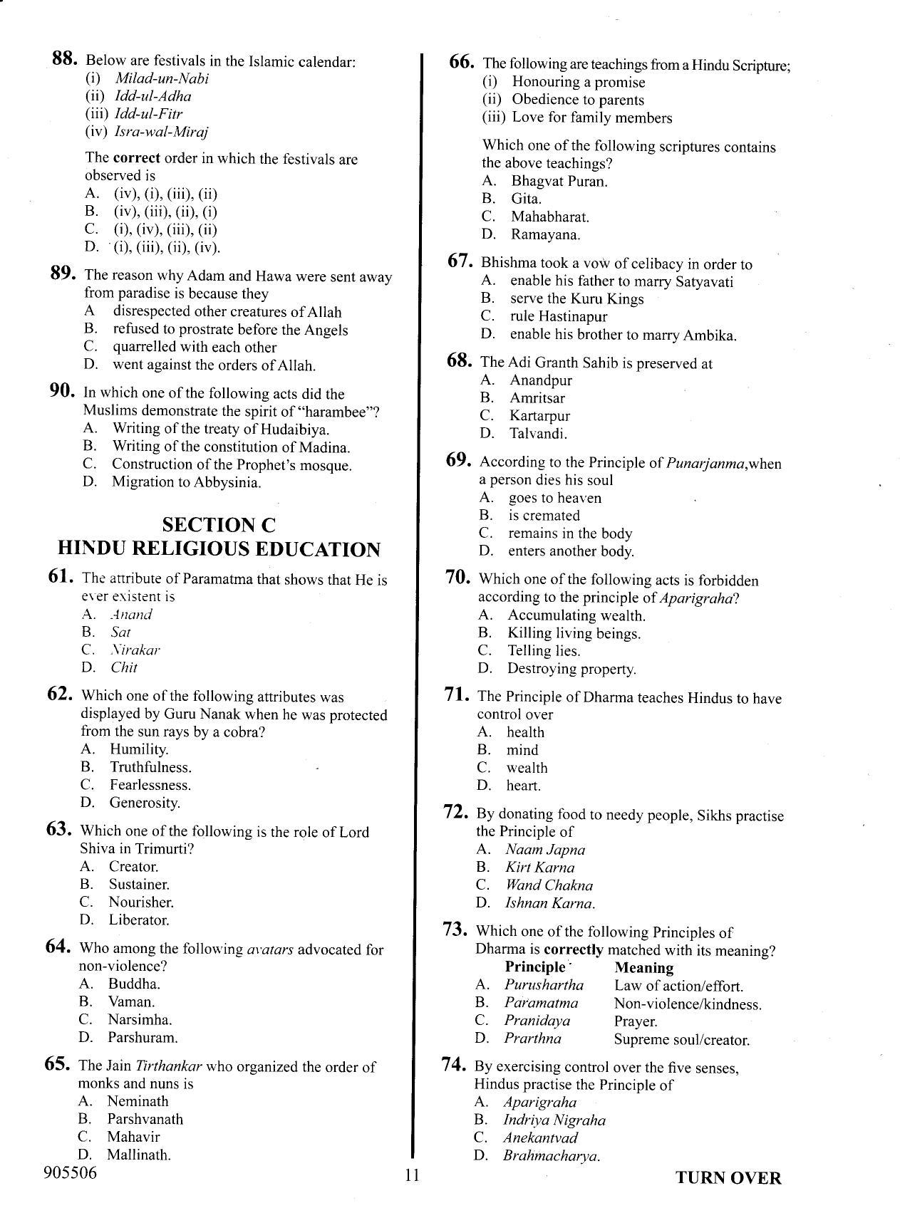 How to Use the Answer Sheet — page 11 of 12
