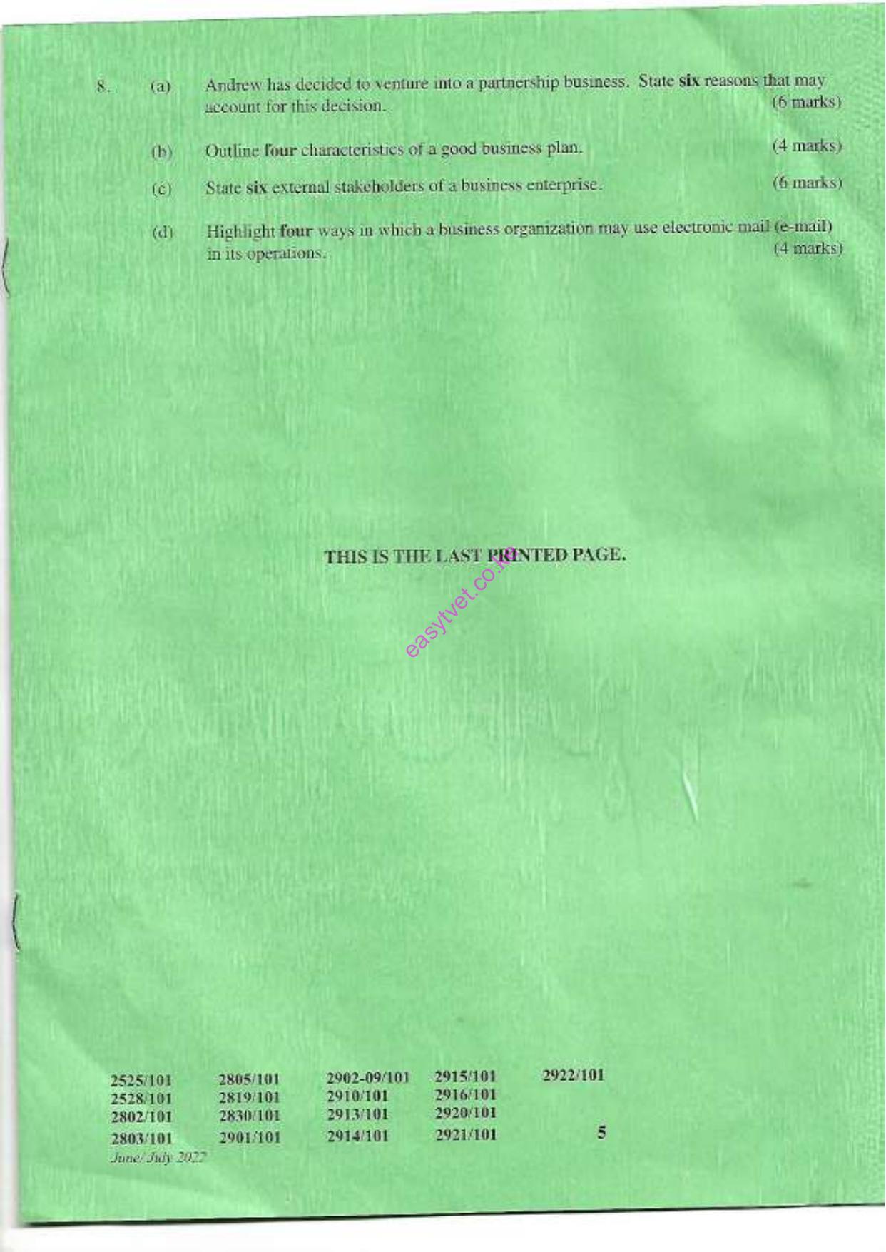 Ict, Communication Skilts and Entrepreneurship (2022) — page 5 of 5